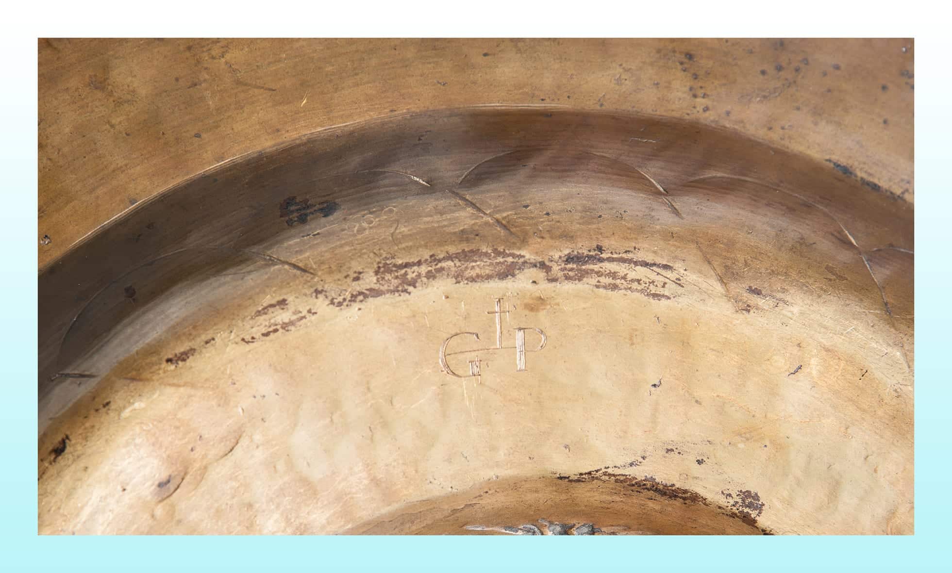 16th century brass alms dish