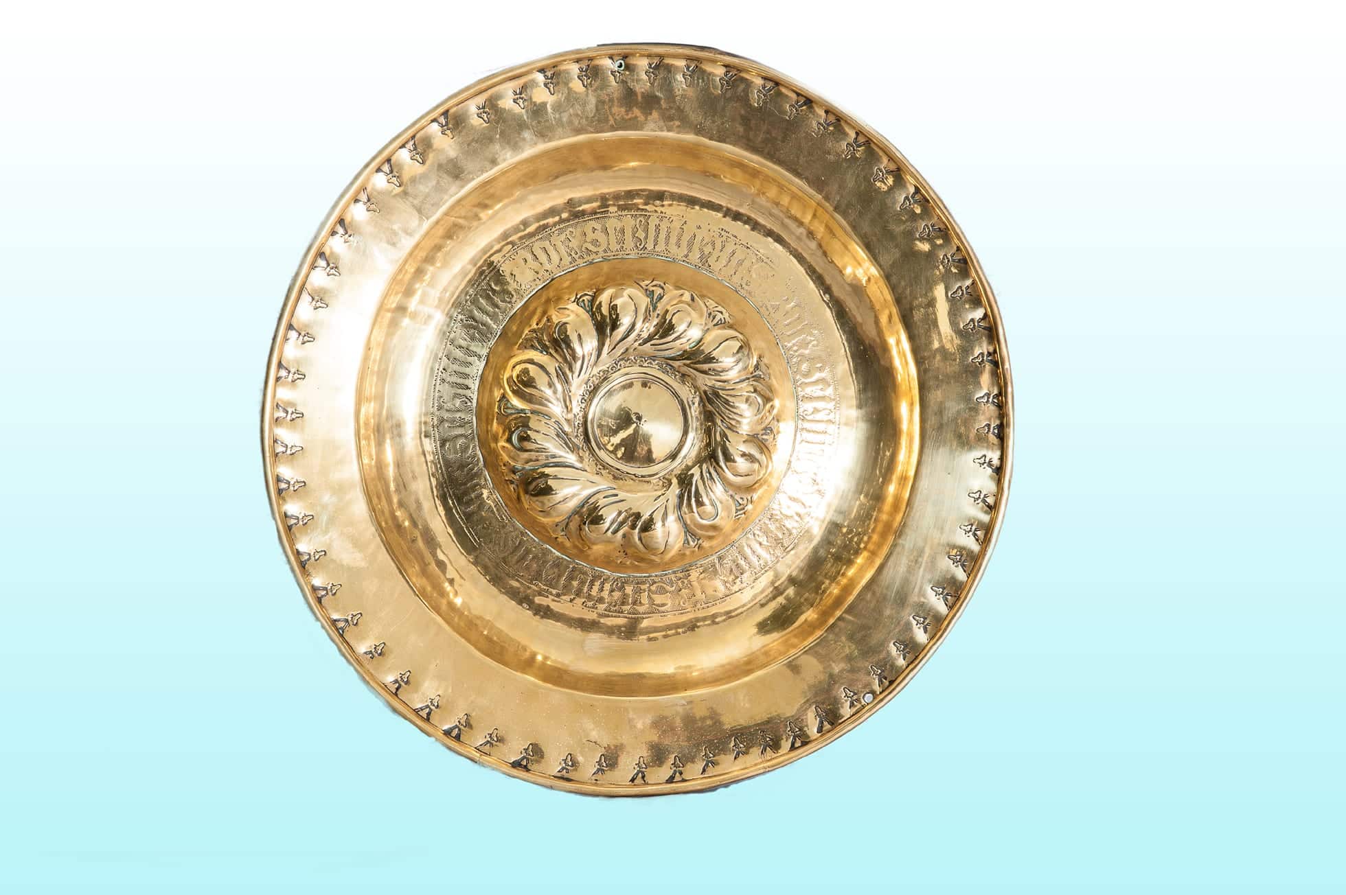 16th century brass alms dish