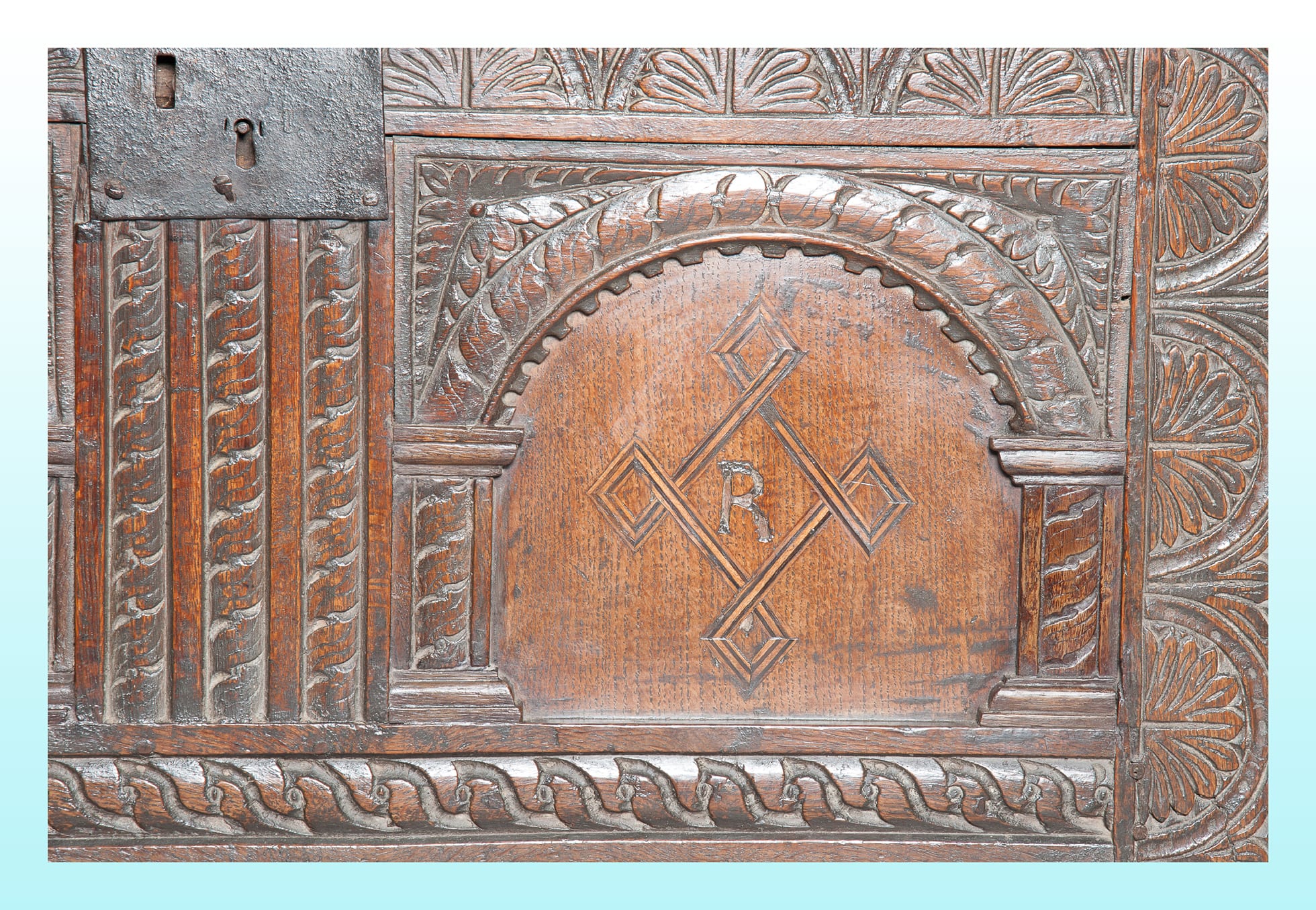 James I oak carved chest