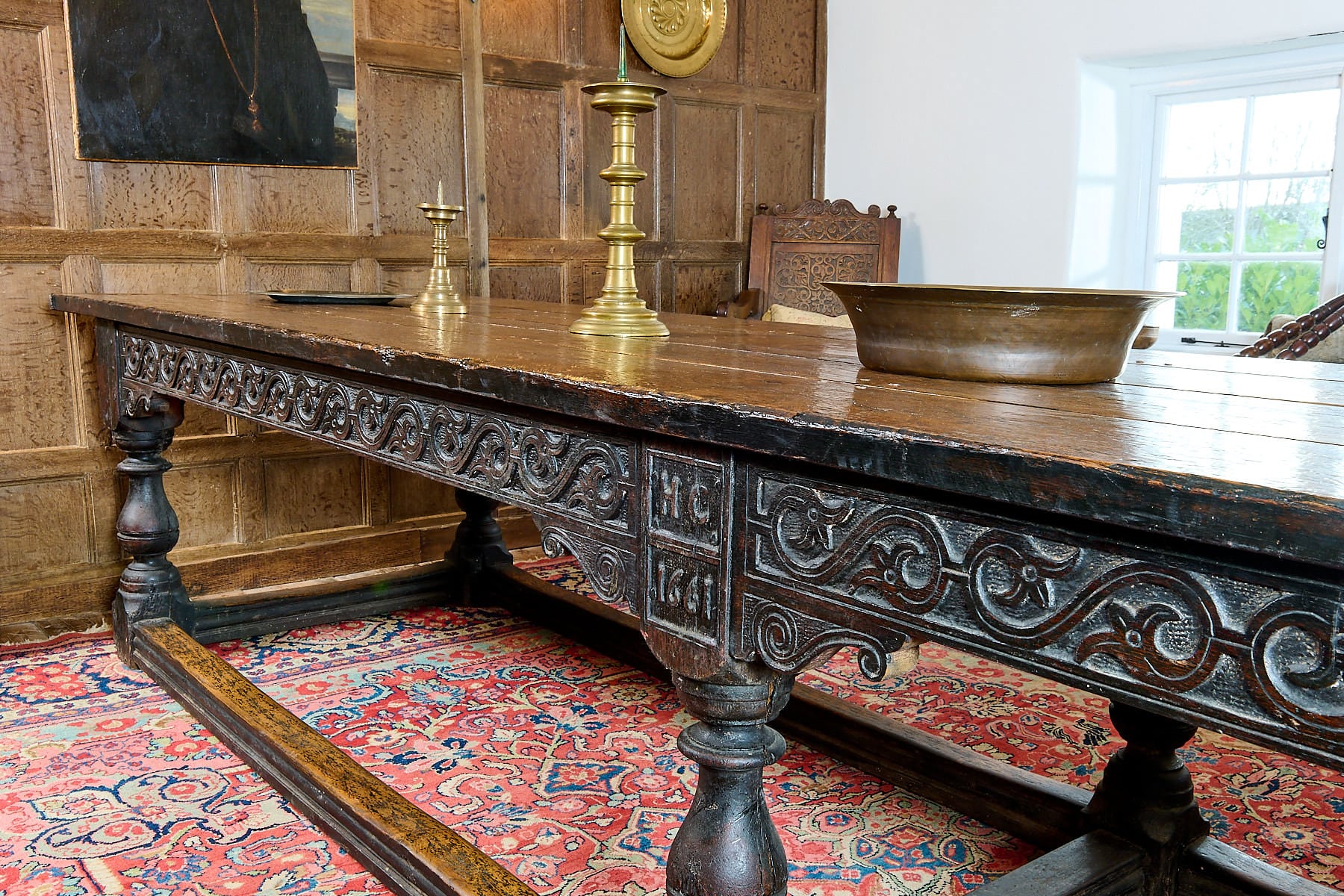 Charles II joined oak long table