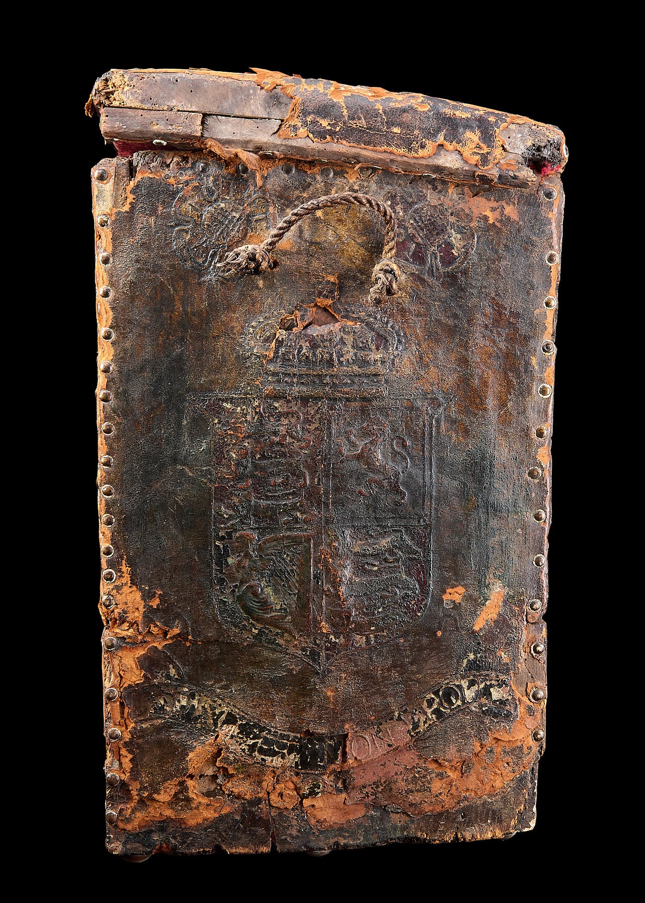 Charles II leather covered chest