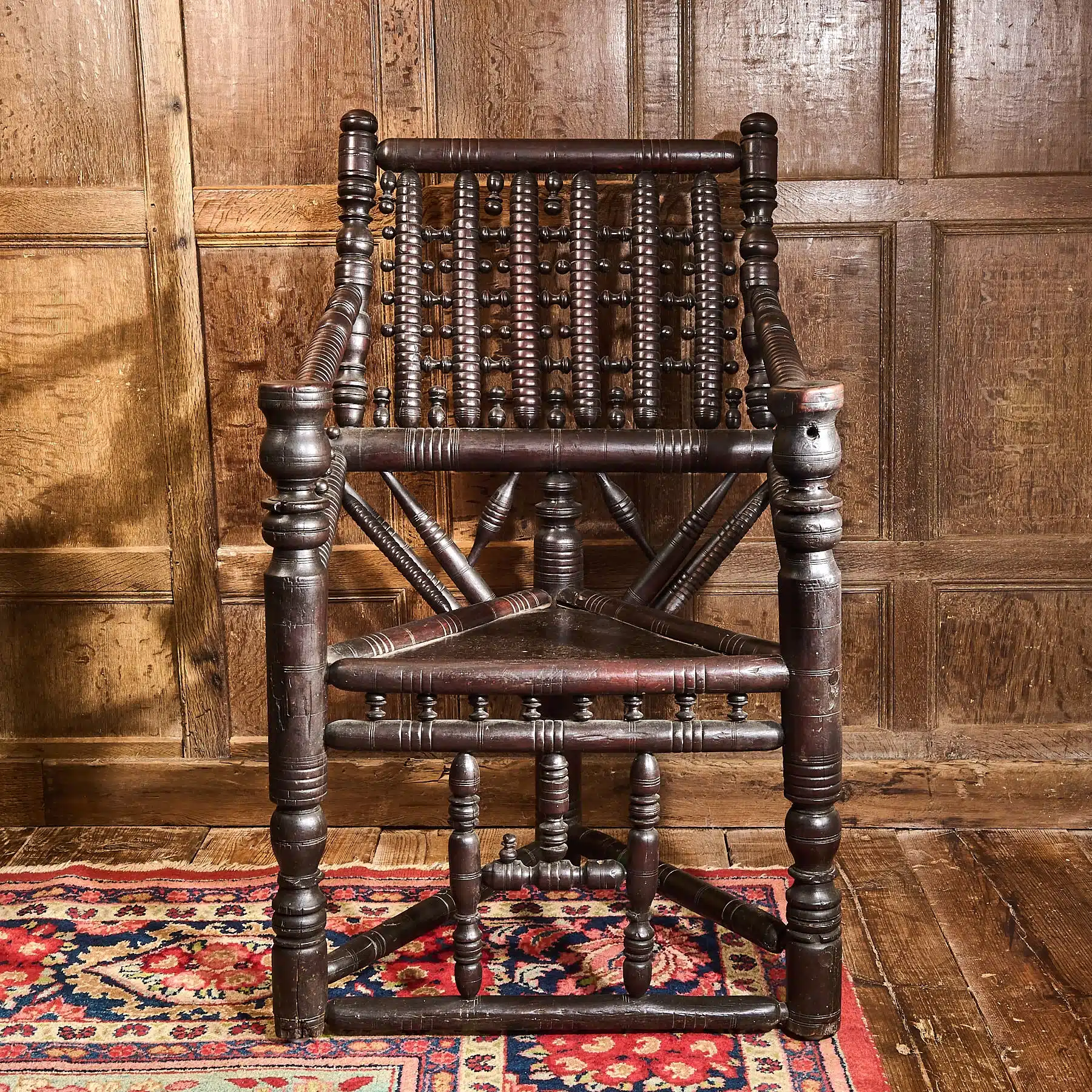 16th century Yew wood turned armchair
