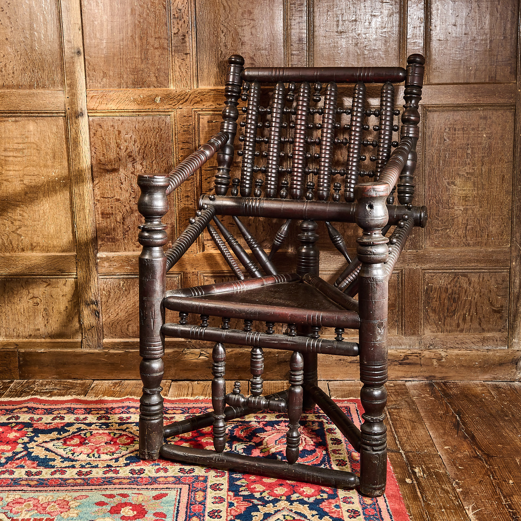 16th century Yew wood turned armchair