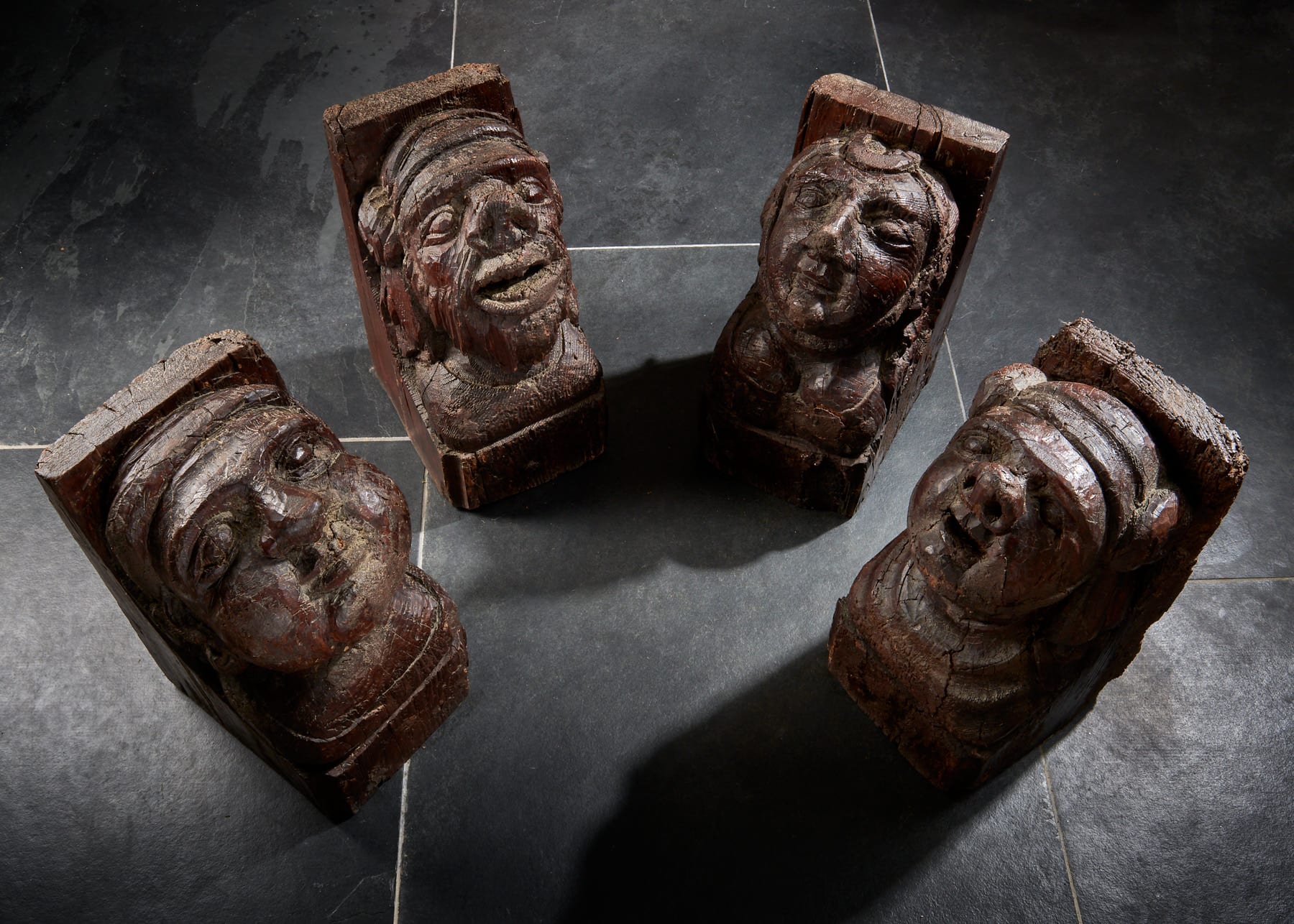 Medieval carved corbels