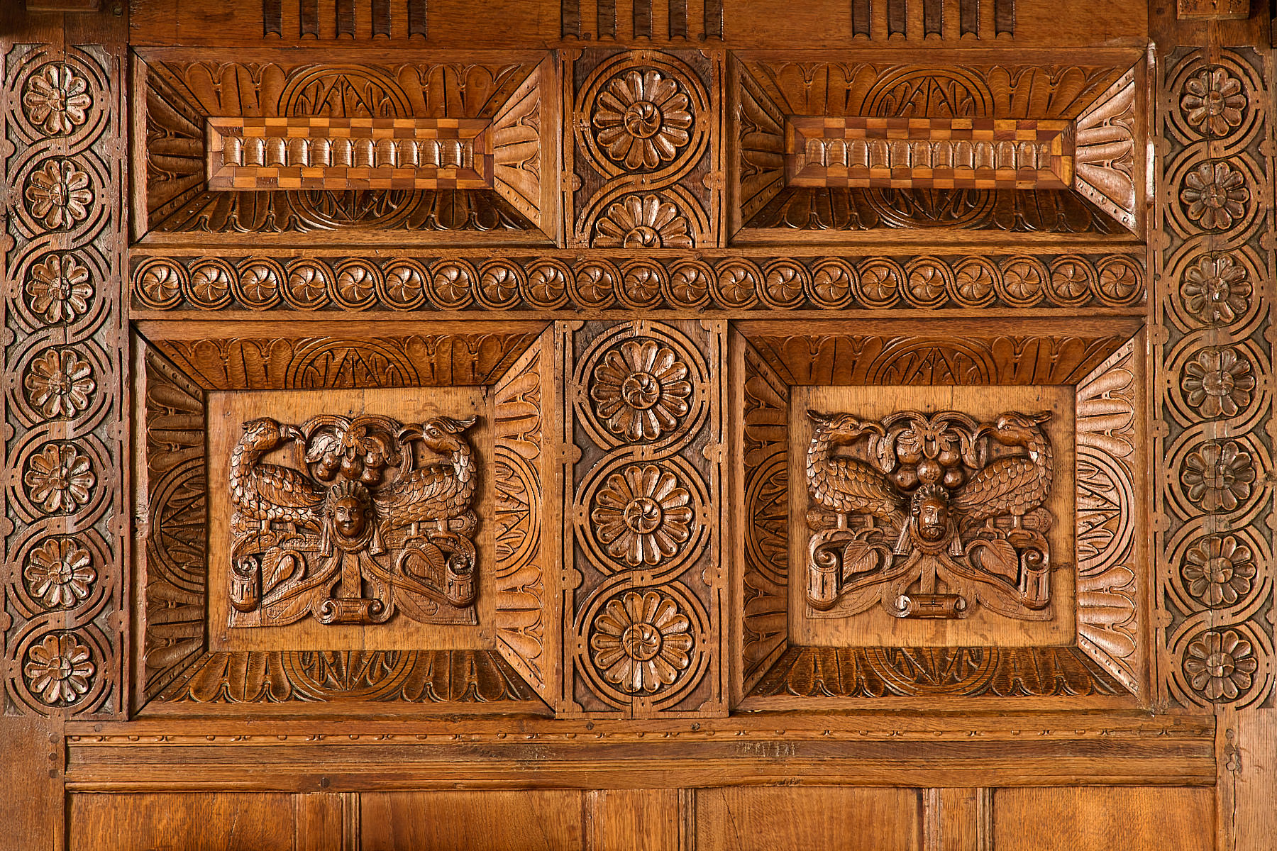 Elizabeth I Oak Carved Tester Bed