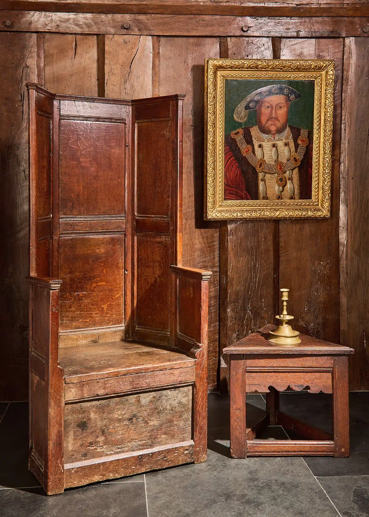 Henry VIII box seat armchair