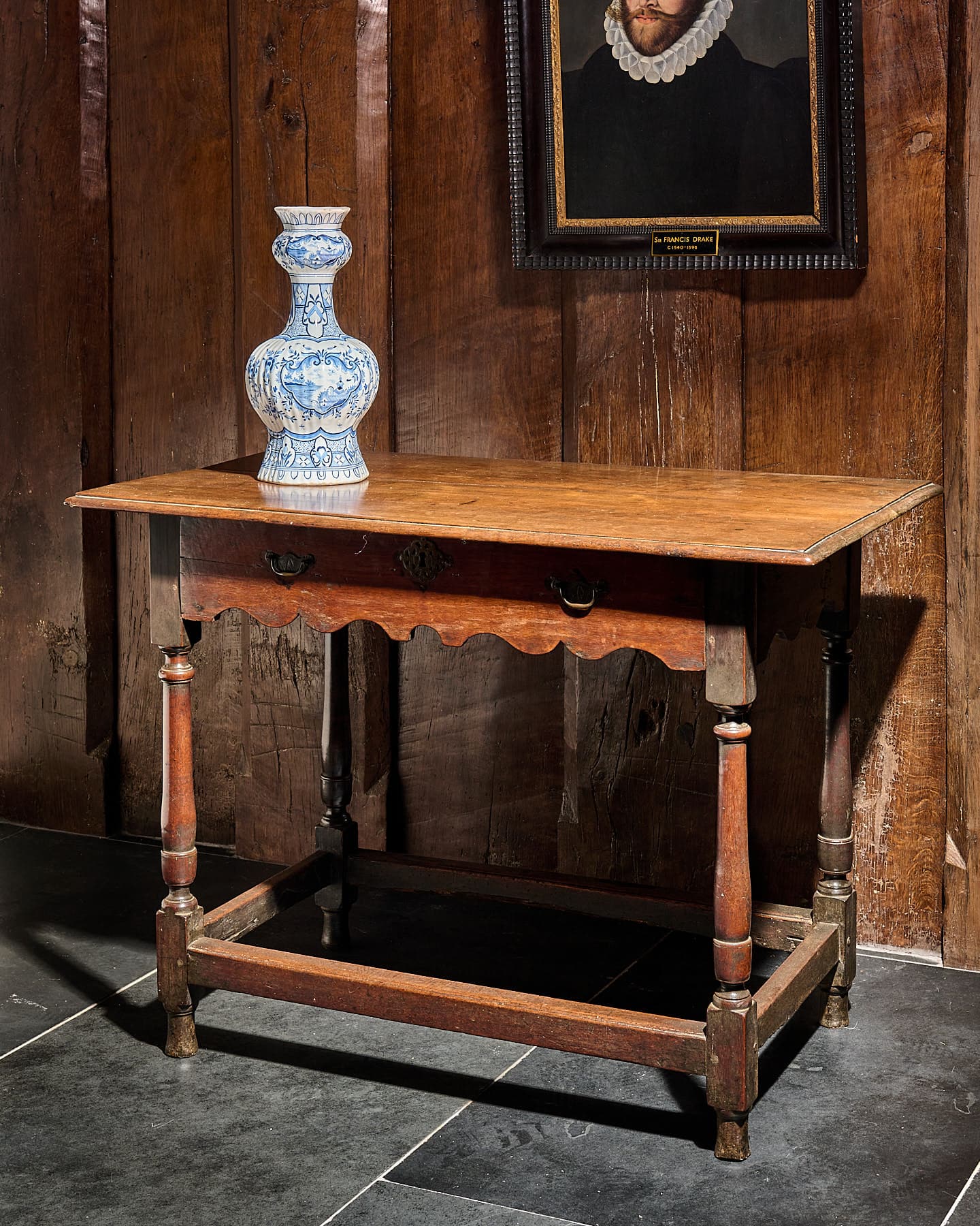 William and Mary Padouk side table