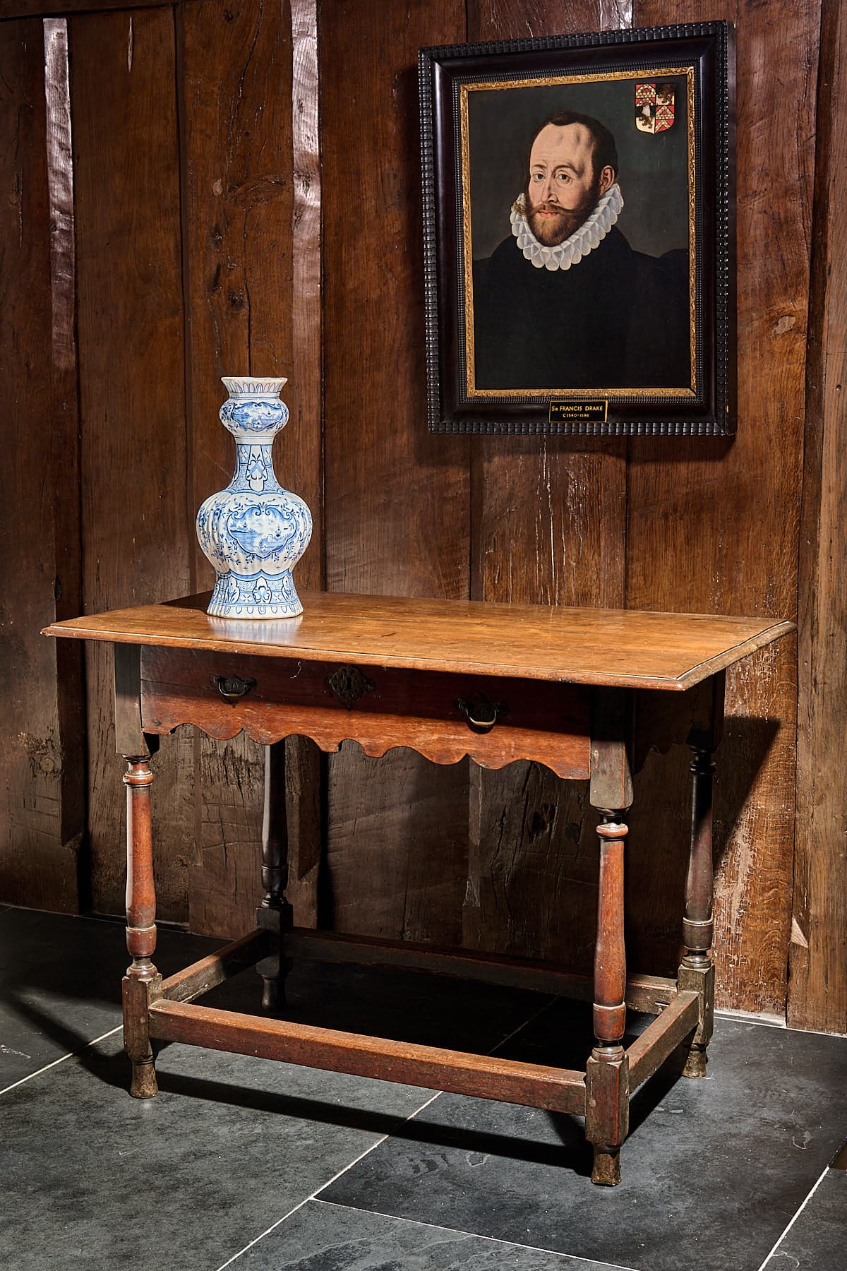 William and Mary Padouk side table
