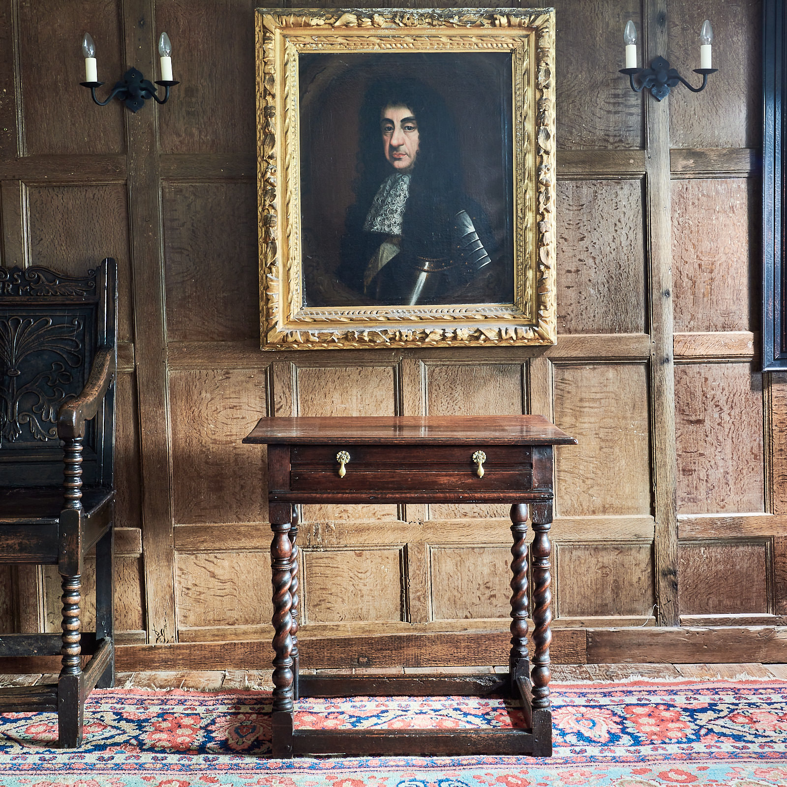 Charles II oak side table
