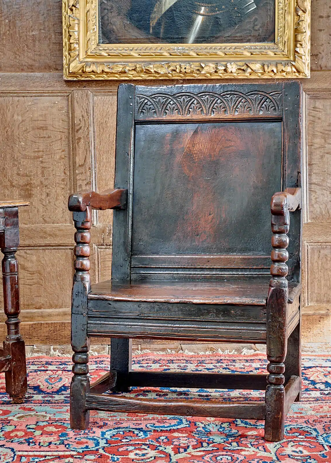 Charles II joined oak armchair