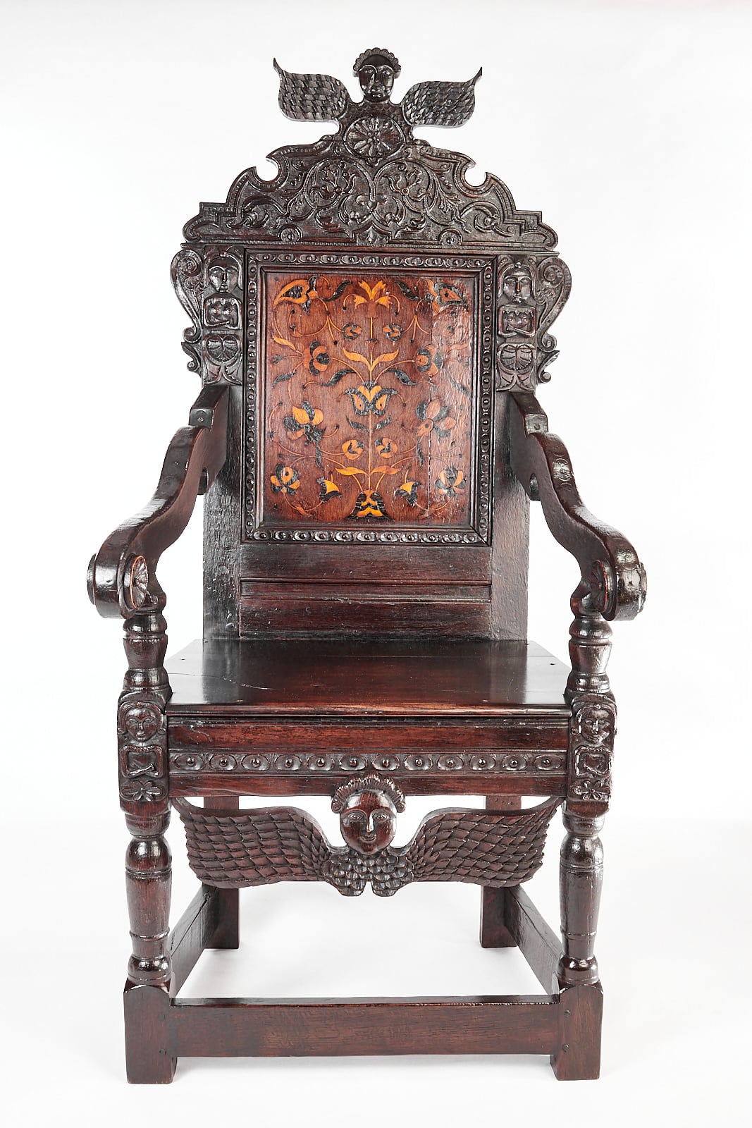 James I joined oak and inlaid armchair