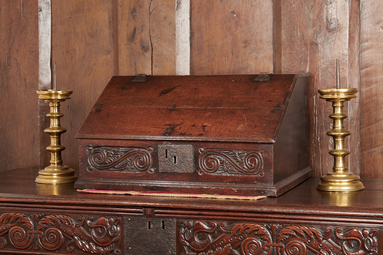 Charles II oak desk box