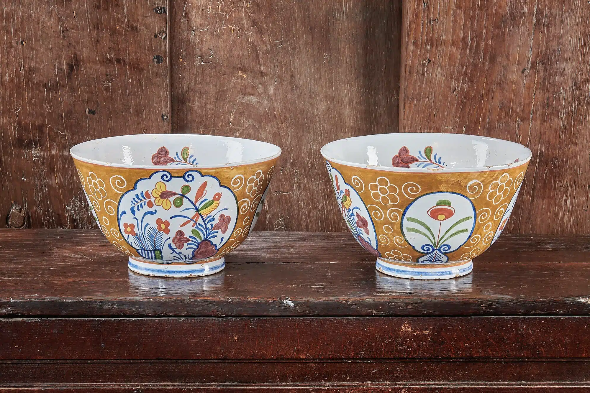 Pair of Delft punch bowls