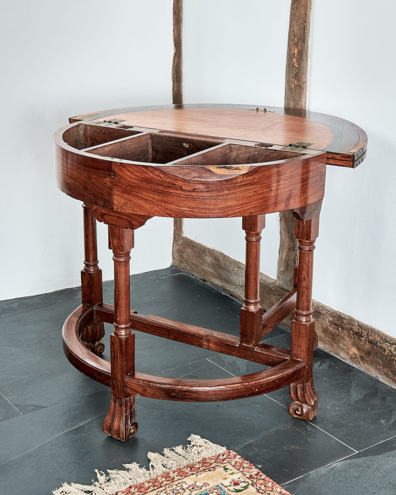 William and Mary padouk folding table