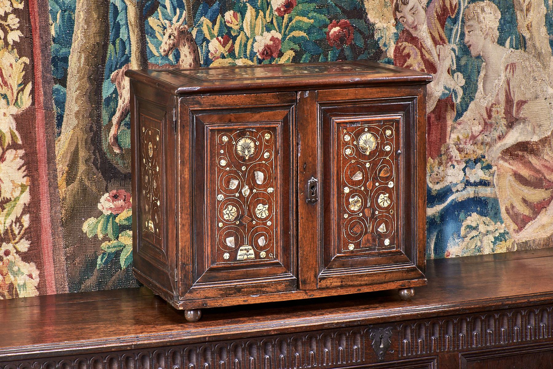 Charles II walnut table cabinet