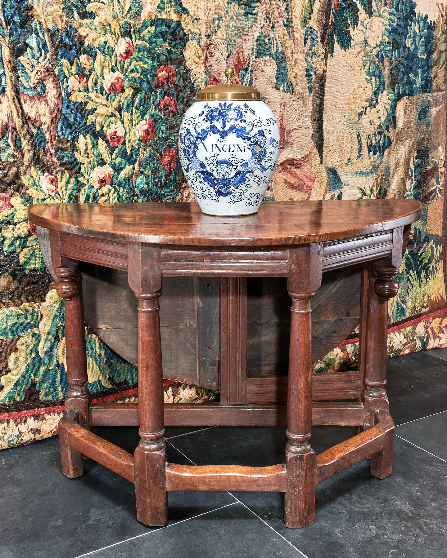 Charles II joined oak folding table