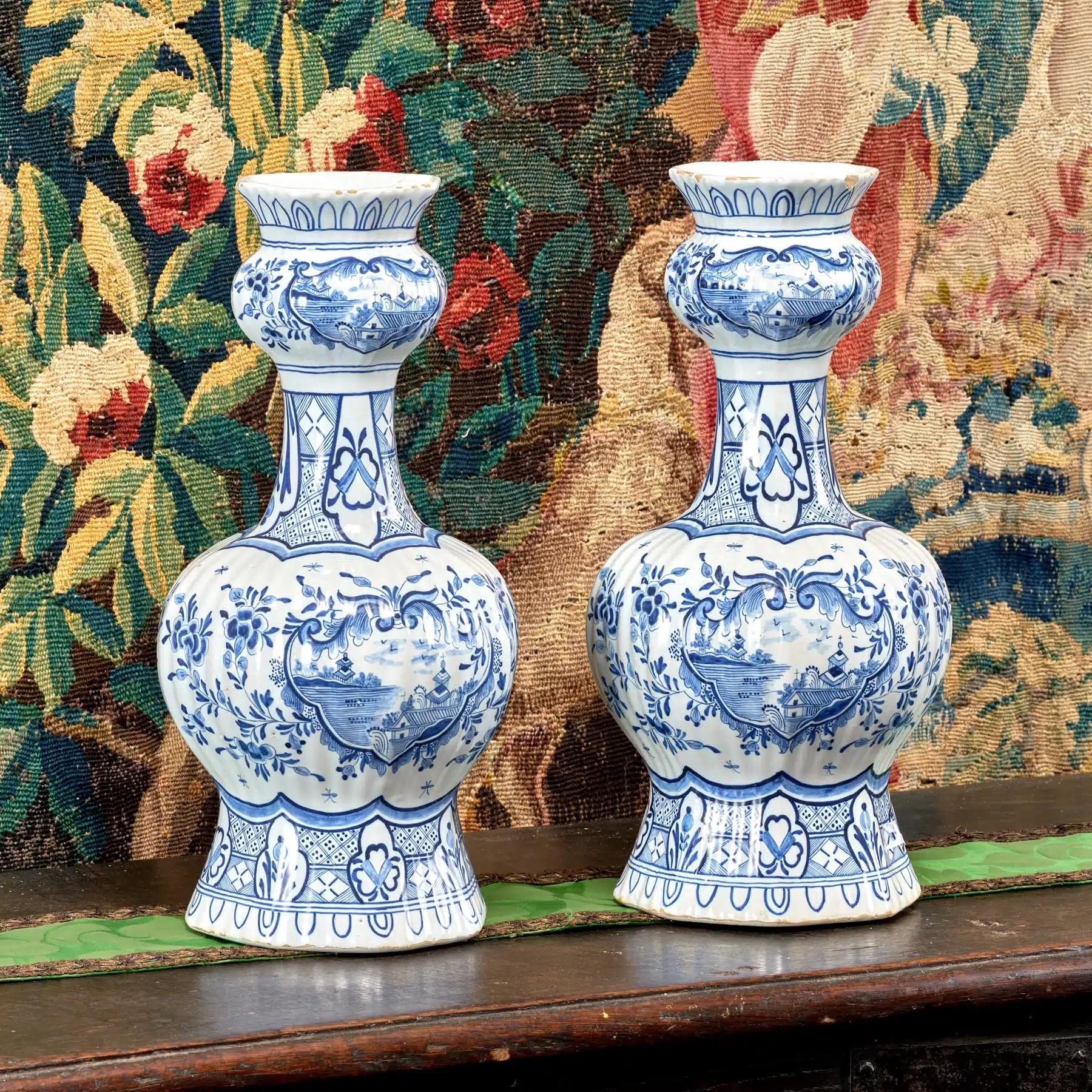 18th century Delft tulip vases