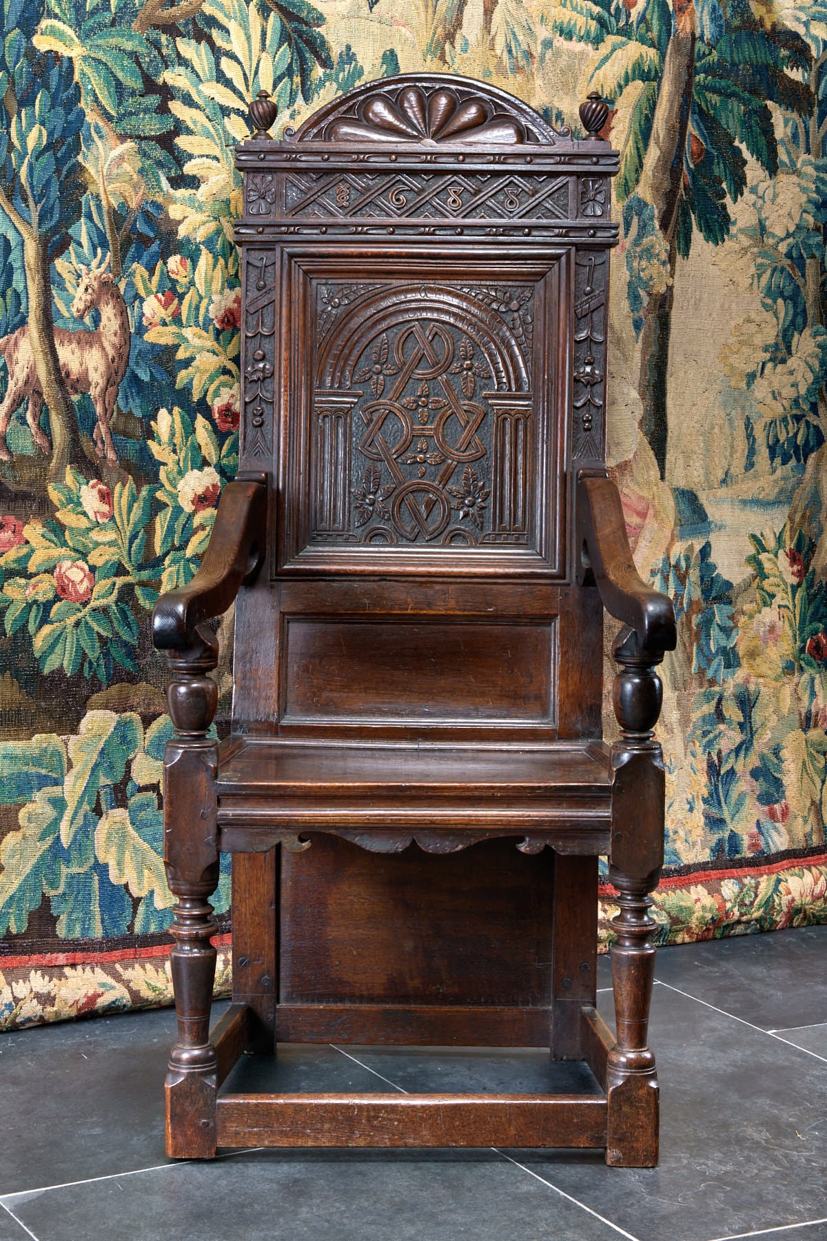 Charles II joined oak armchair