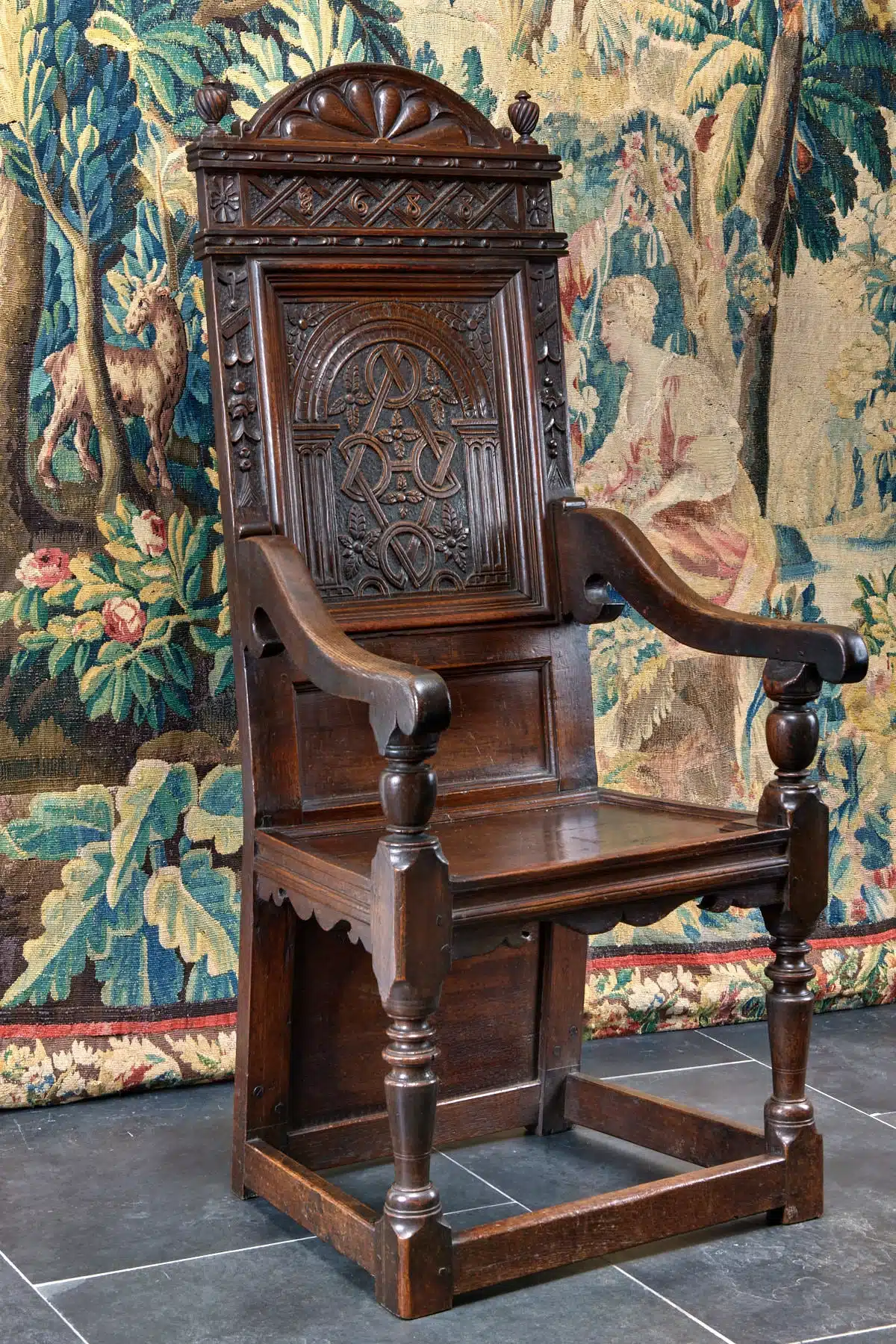 Charles II joined oak armchair