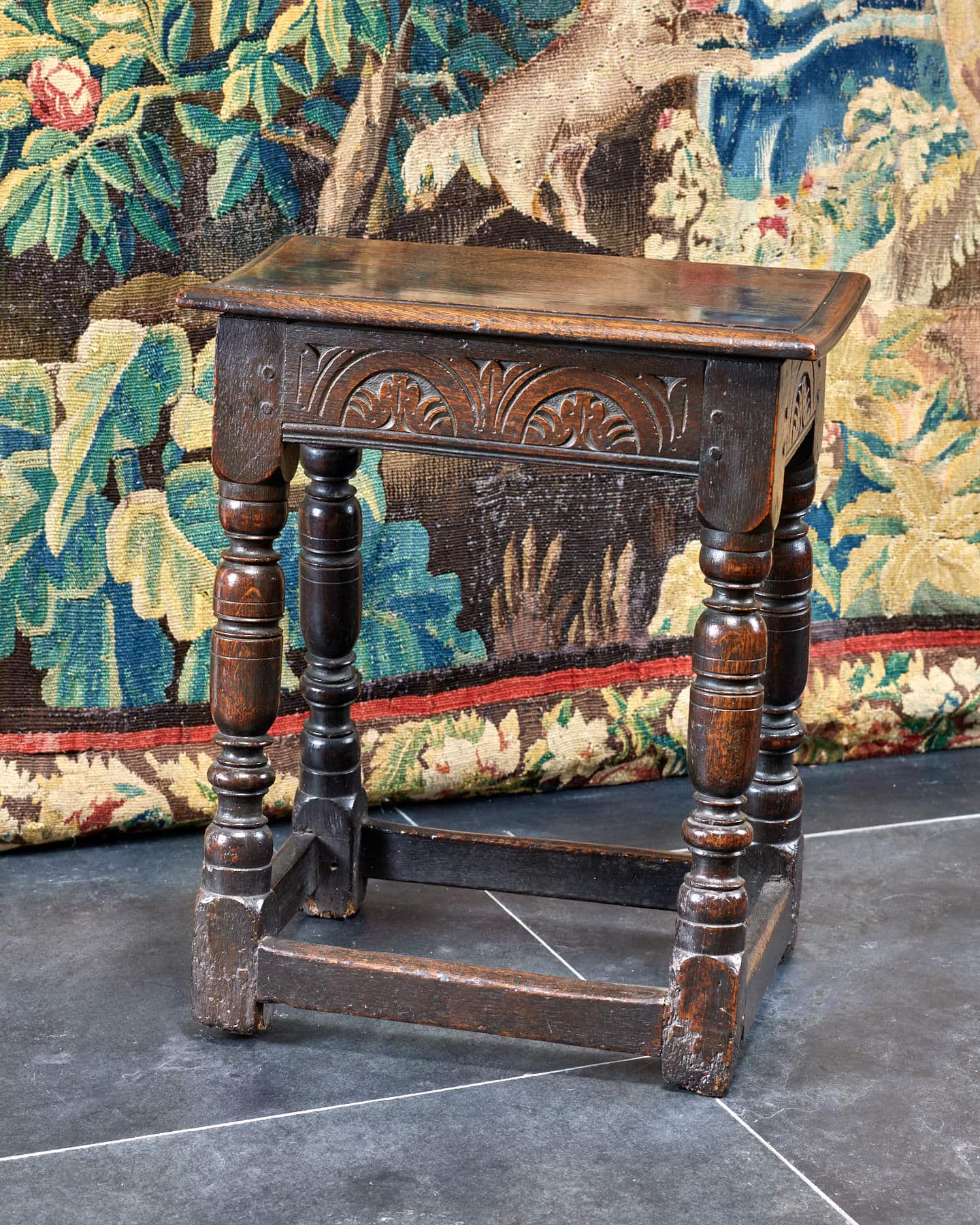 Charles II joined oak stool