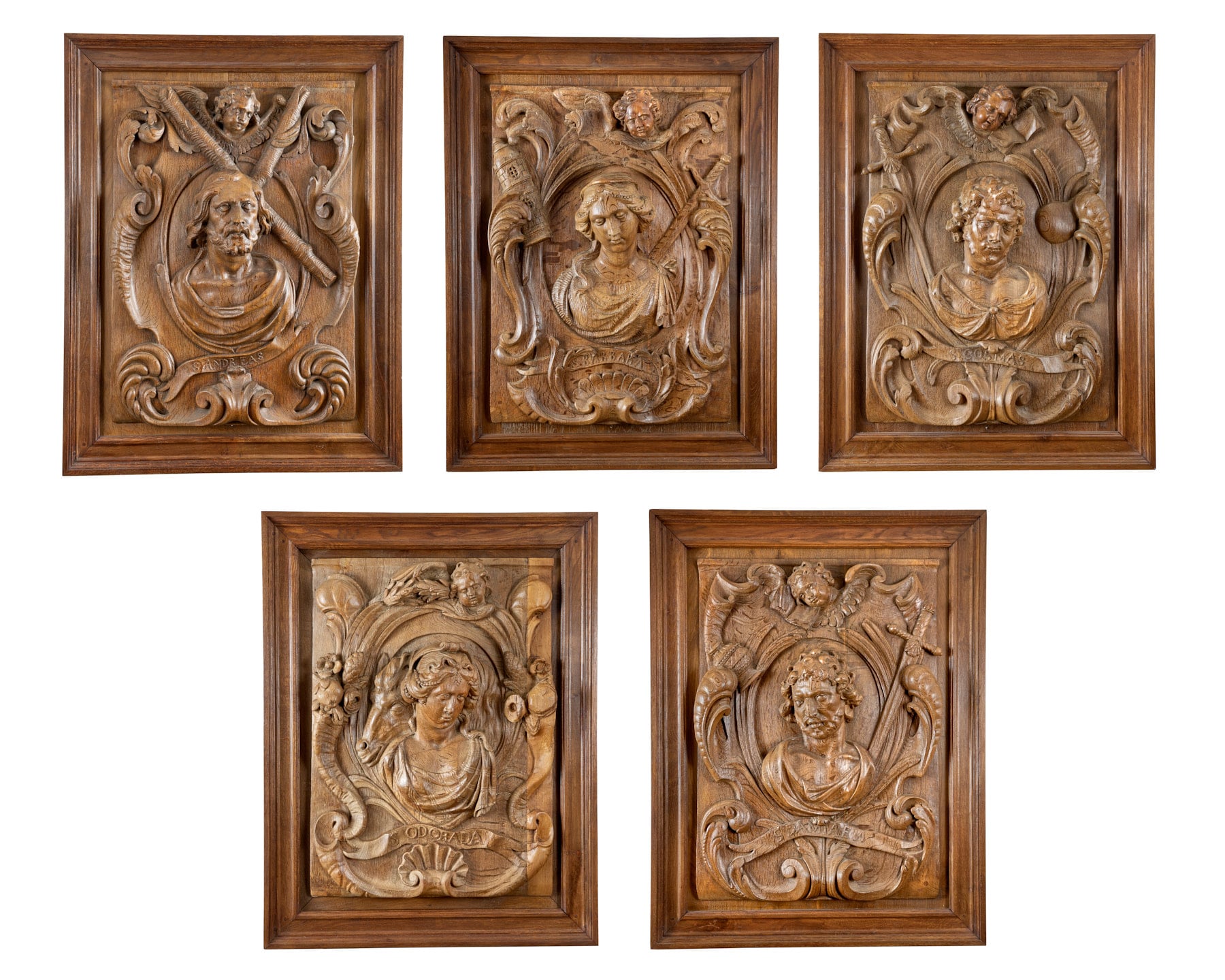 17th century carved saint panels