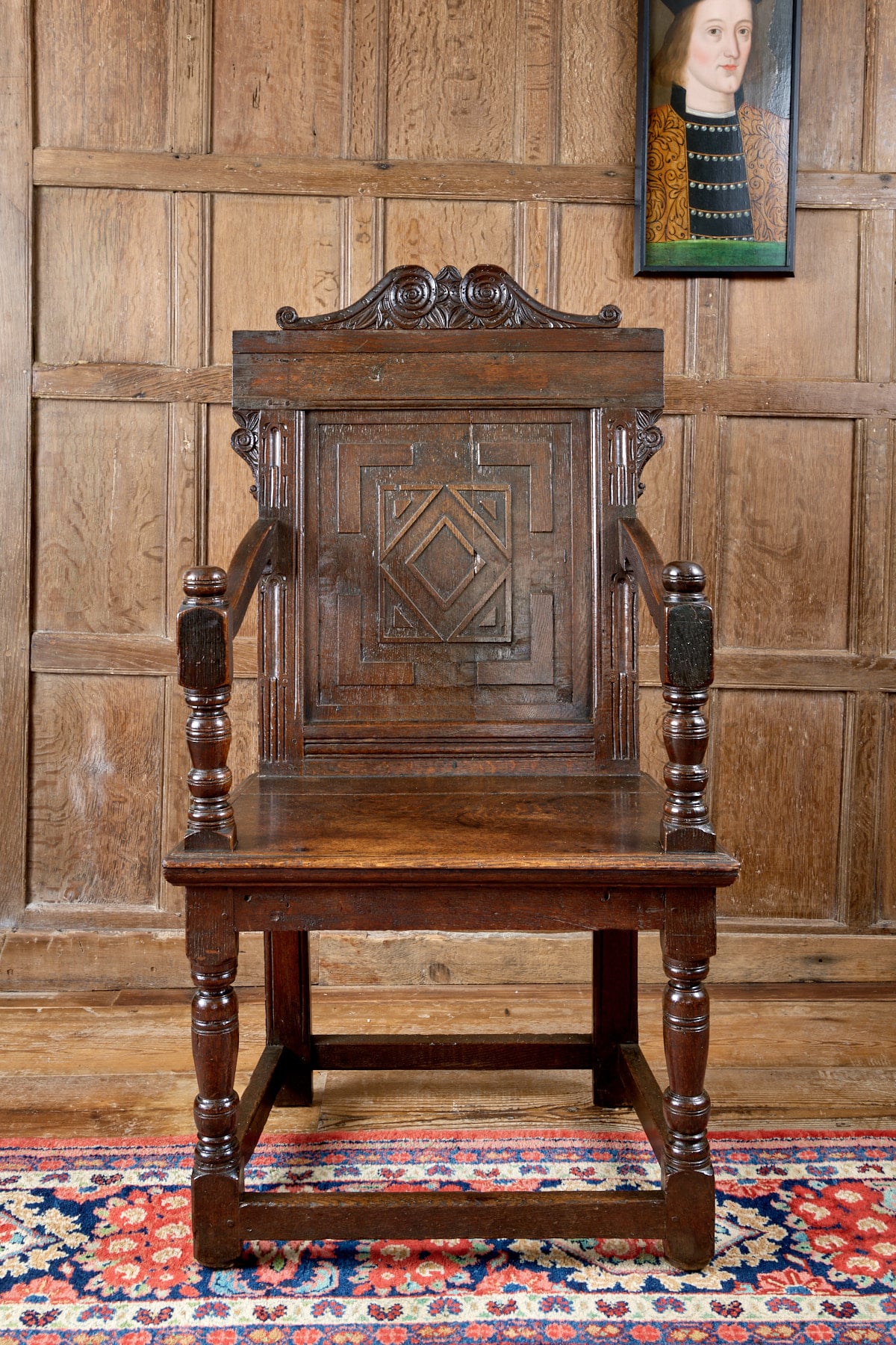 Late Elizabeth I joined oak armchair, circa 1600