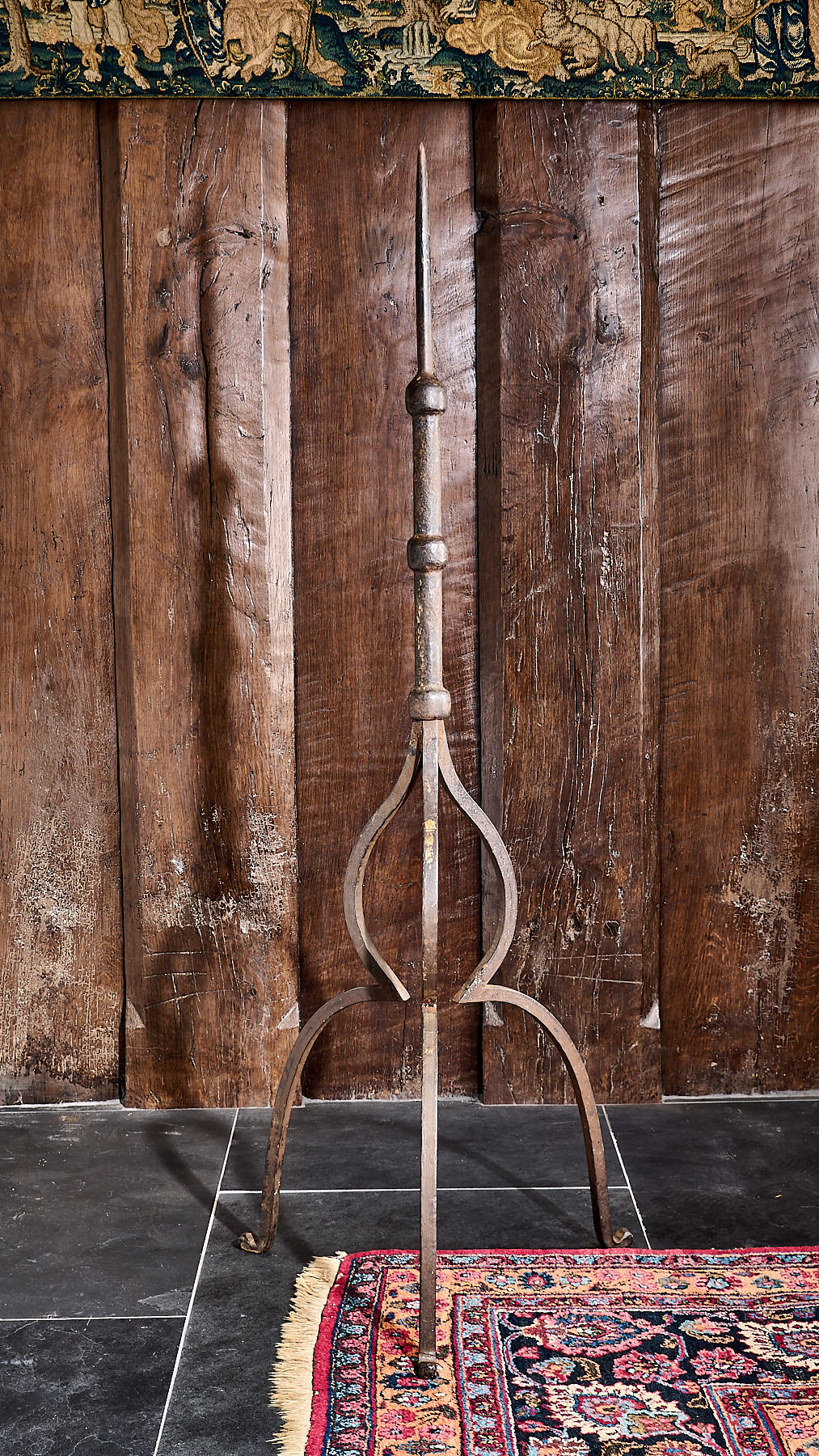 Gothic wrought iron pricket candlestick