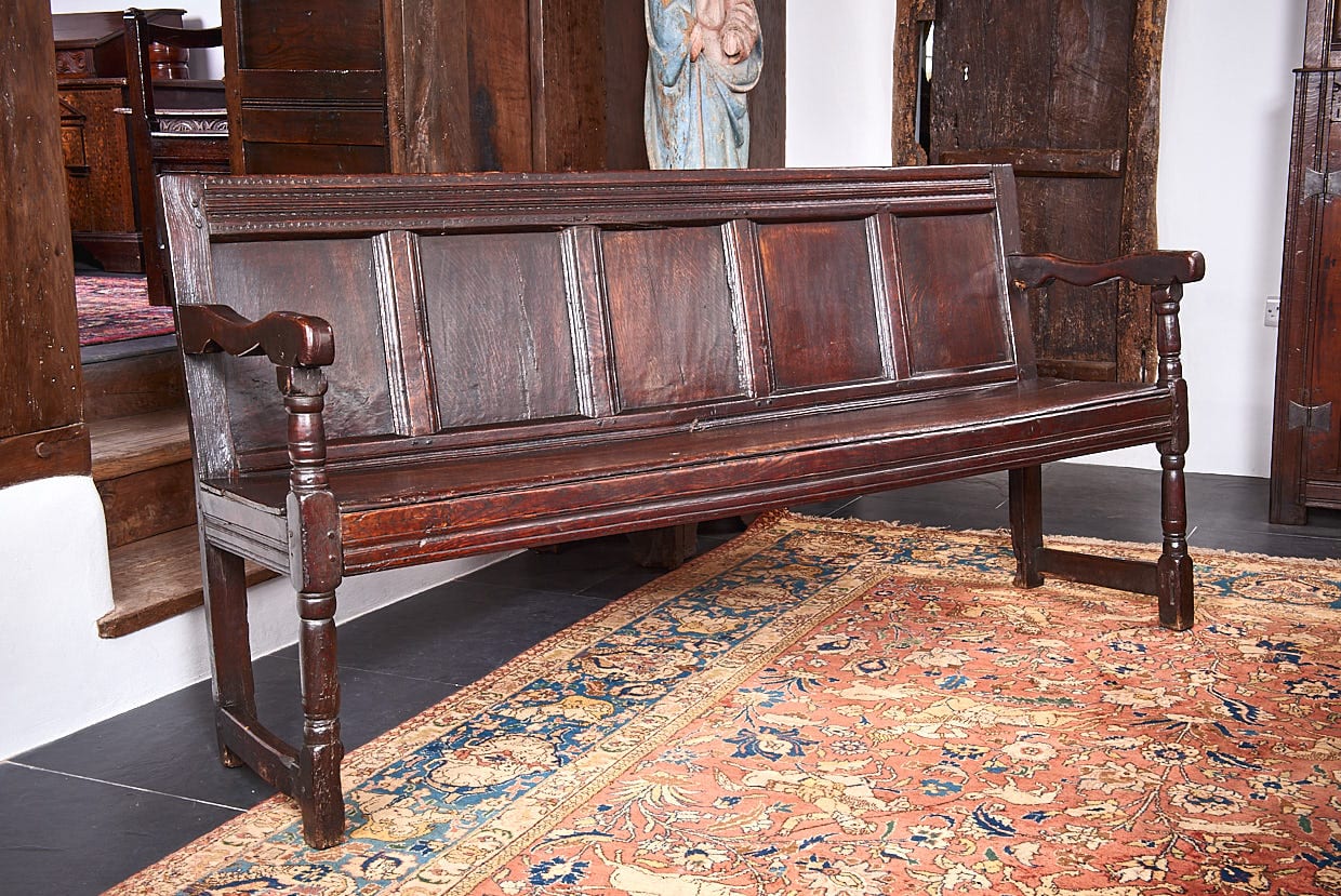 17th century joined oak settle