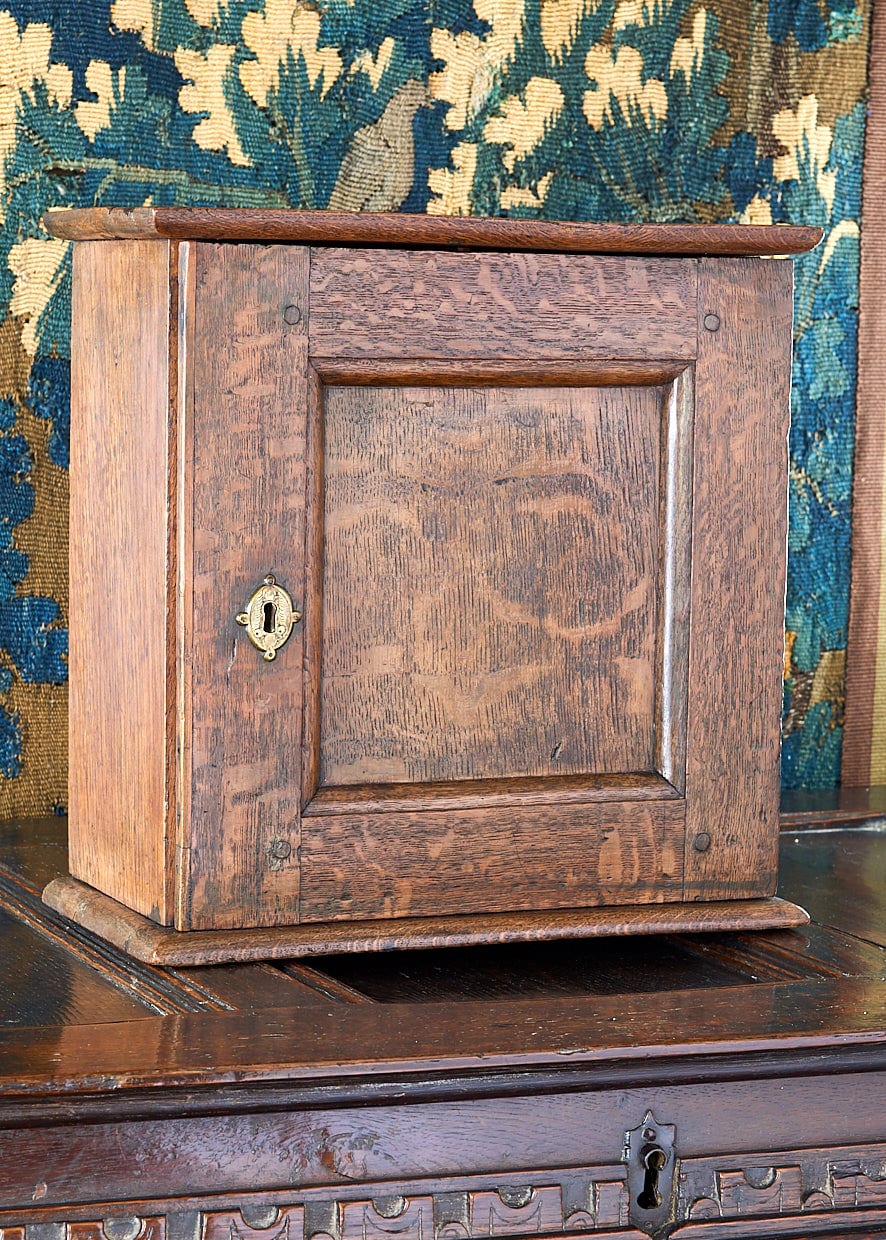 Charles II oak spice cupboard