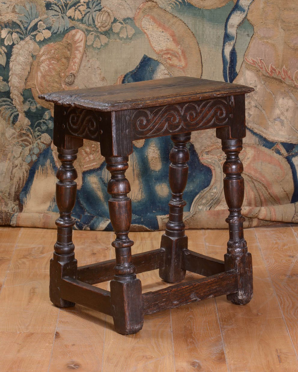 17th century joined oak stool