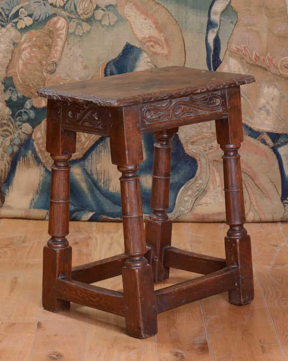 Charles I oak carved stool