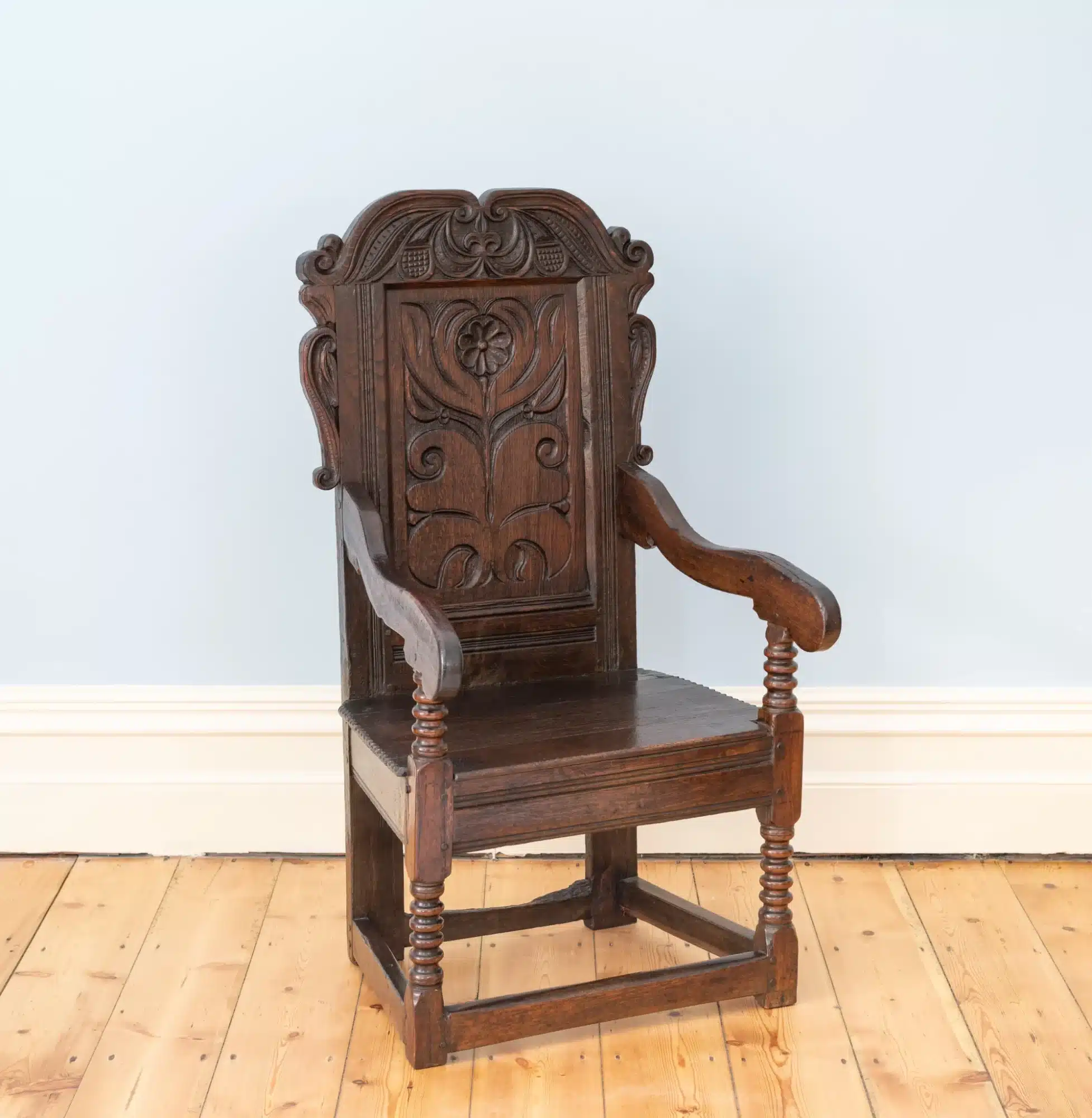 Charles II joined oak armchair