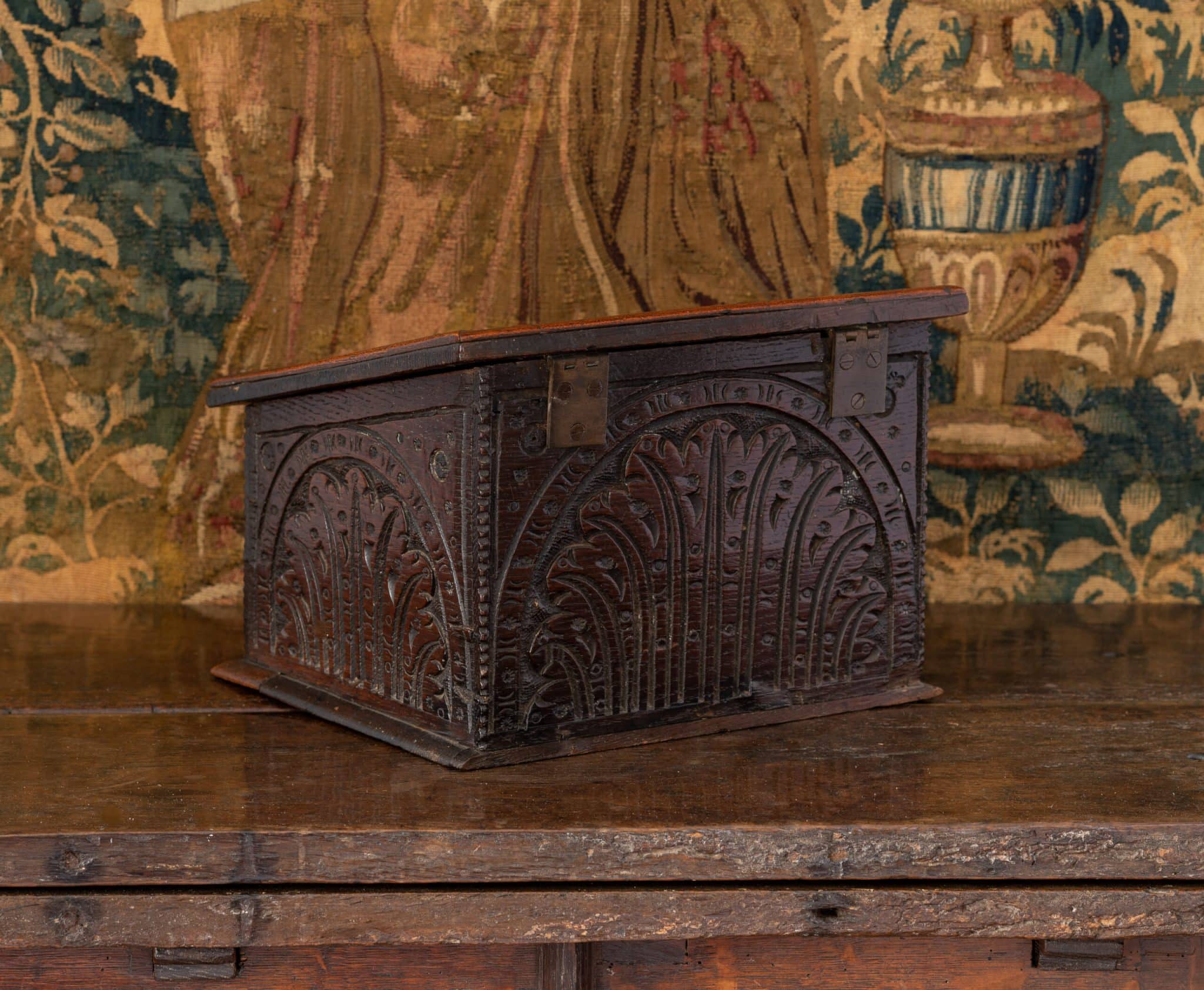 Charles II oak desk box