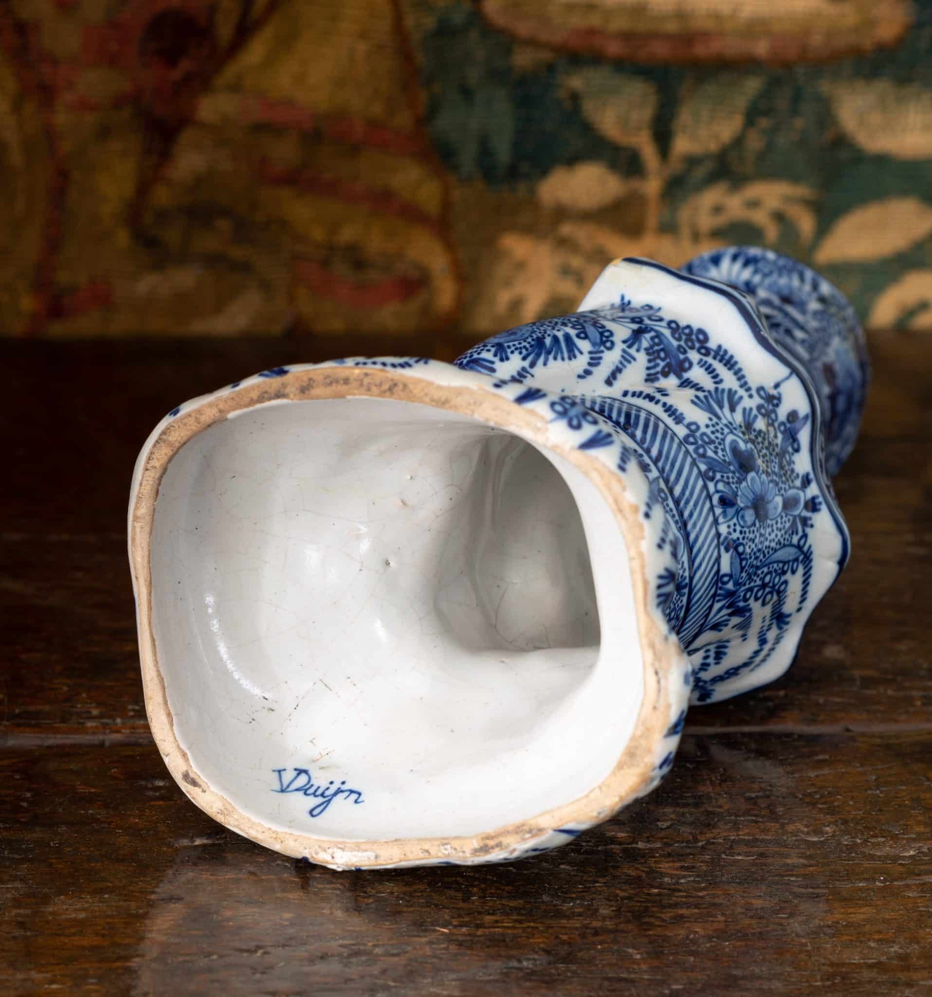 Dutch Delftware figural candlestick in the form of a Bishop