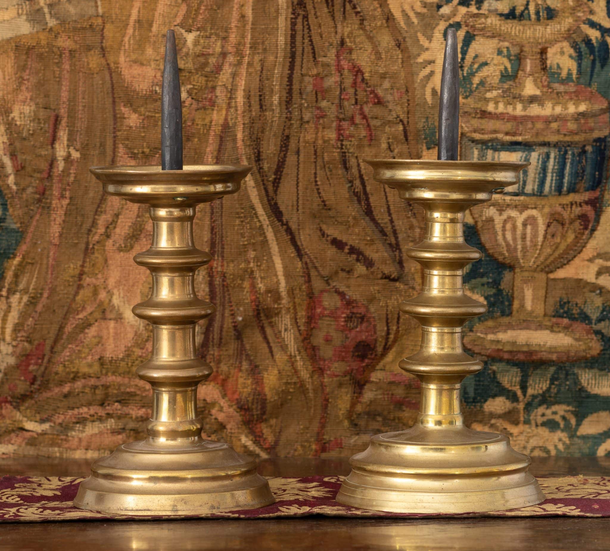 Late Gothic pricket candlesticks