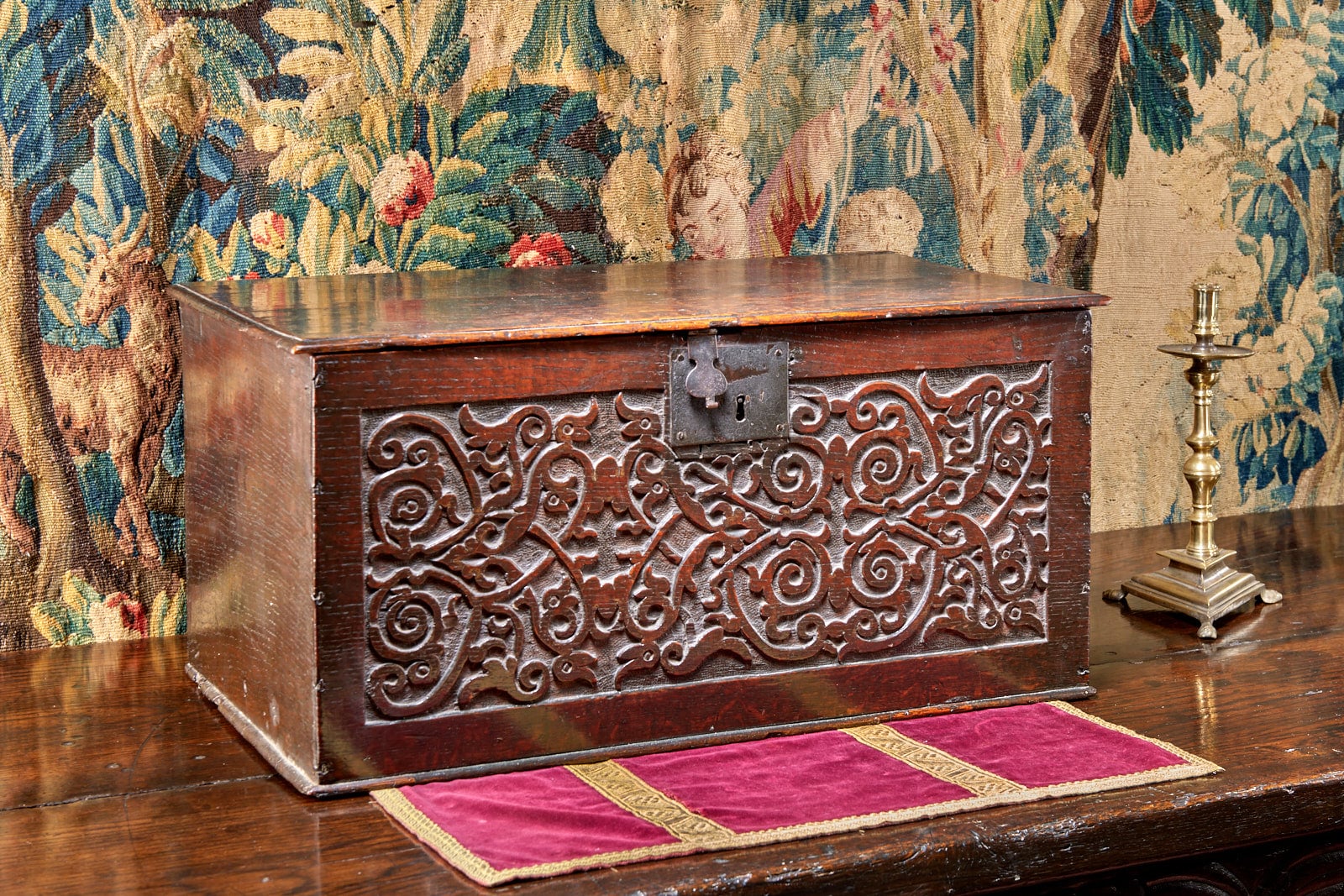 Elizabeth I / James I Strapwork Carved Box