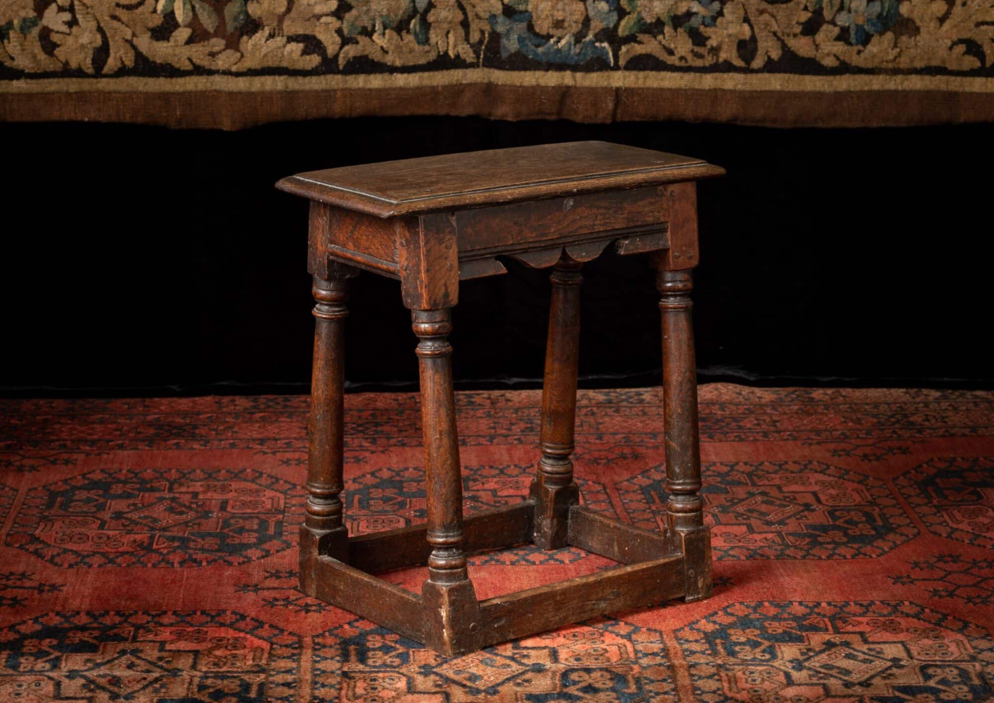 Charles II joined oak stool