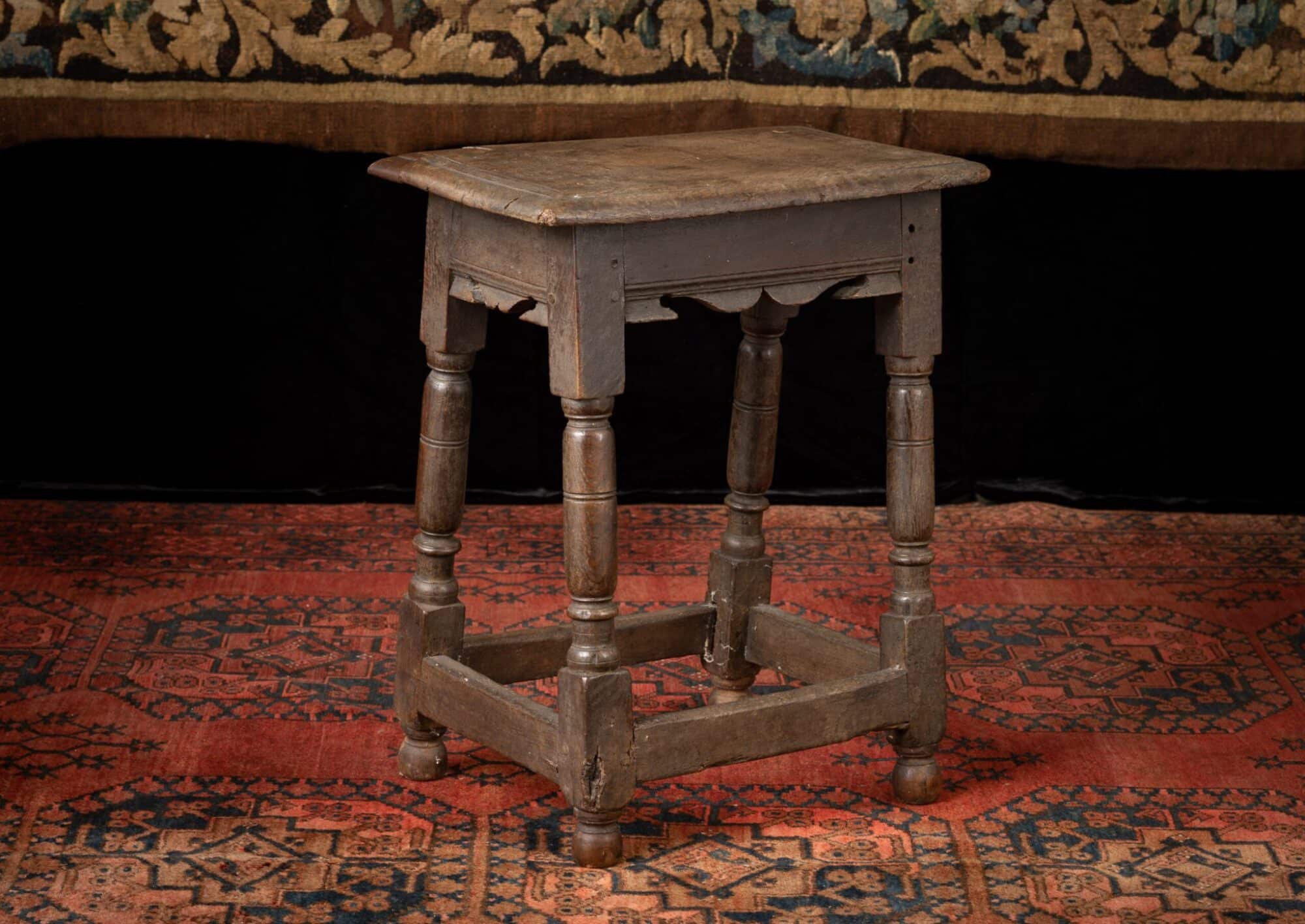 Charles II joined oak stool