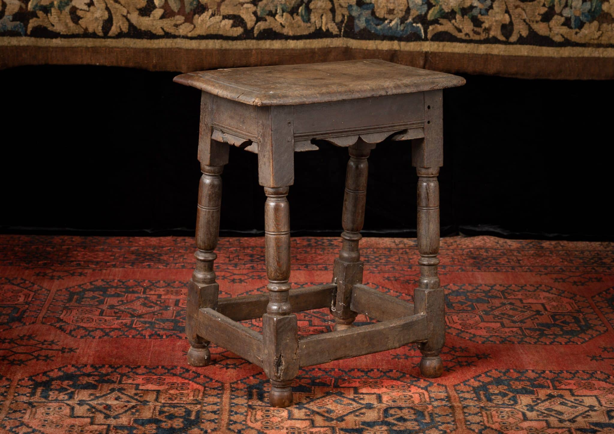 Charles II joined oak stool