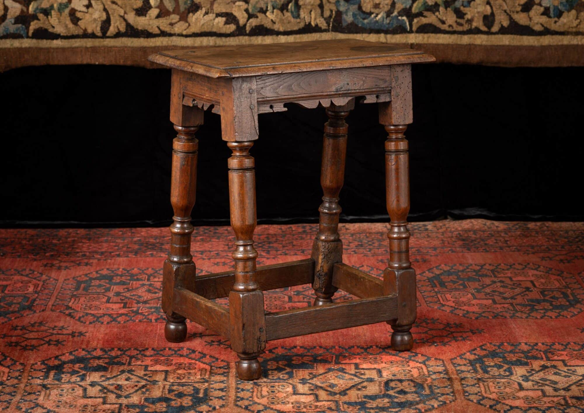 Charles II joined oak stool