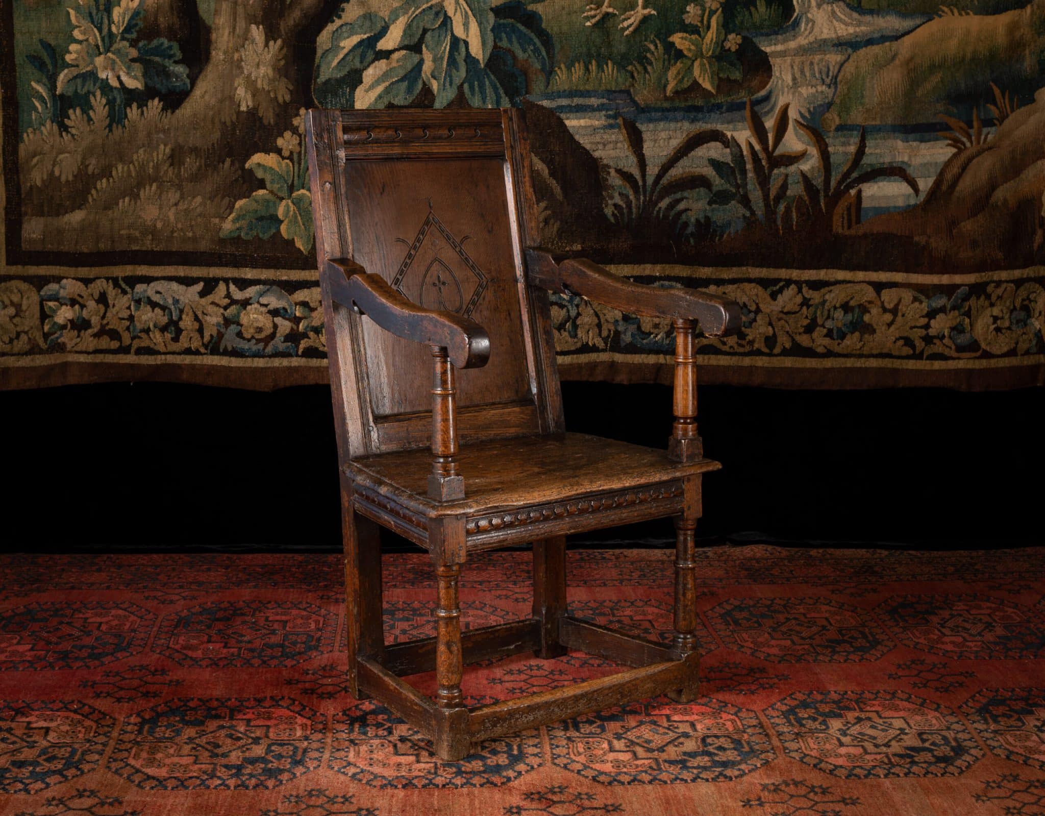 Charles I fruitwood armchair
