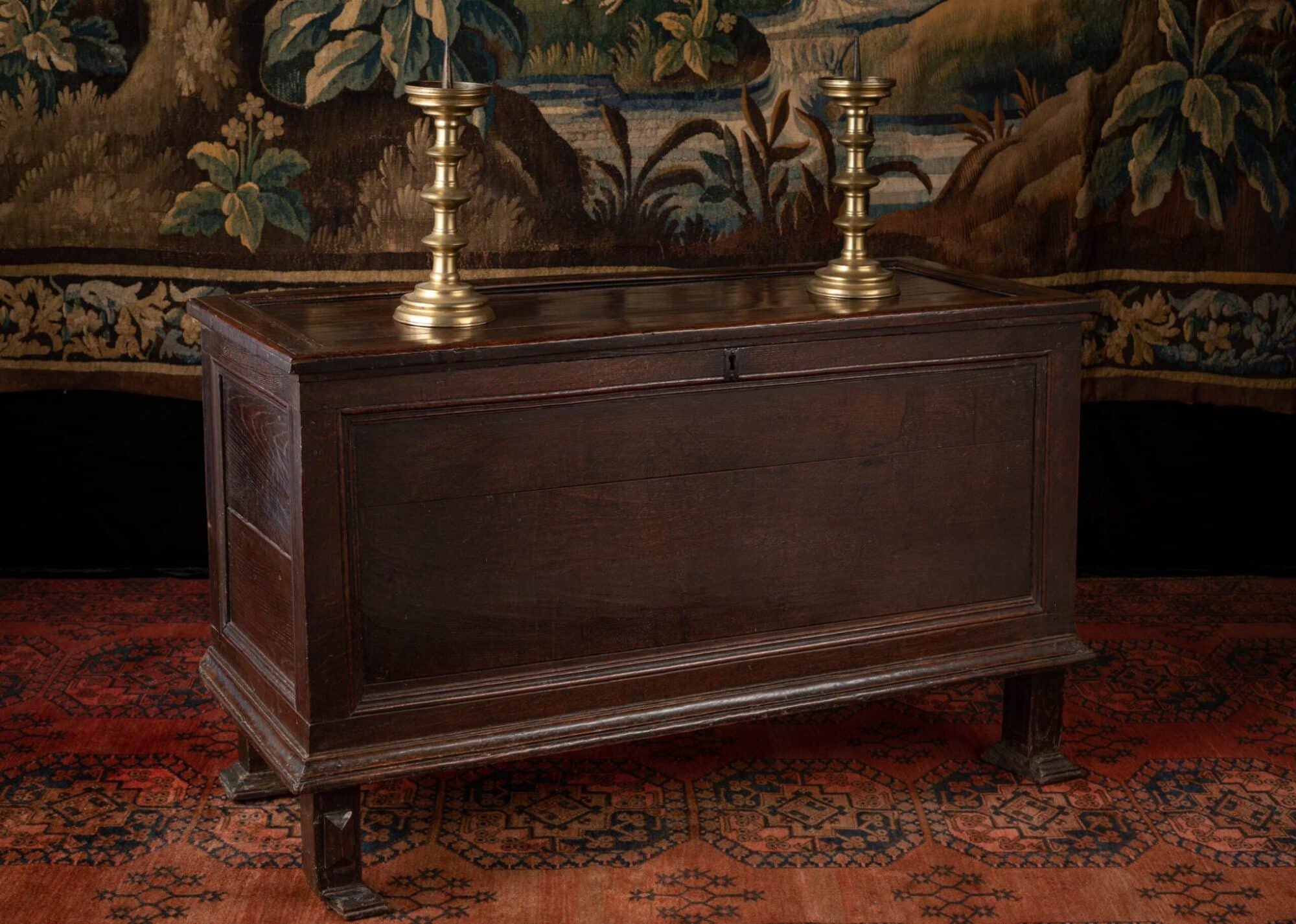 James I oak boarded chest