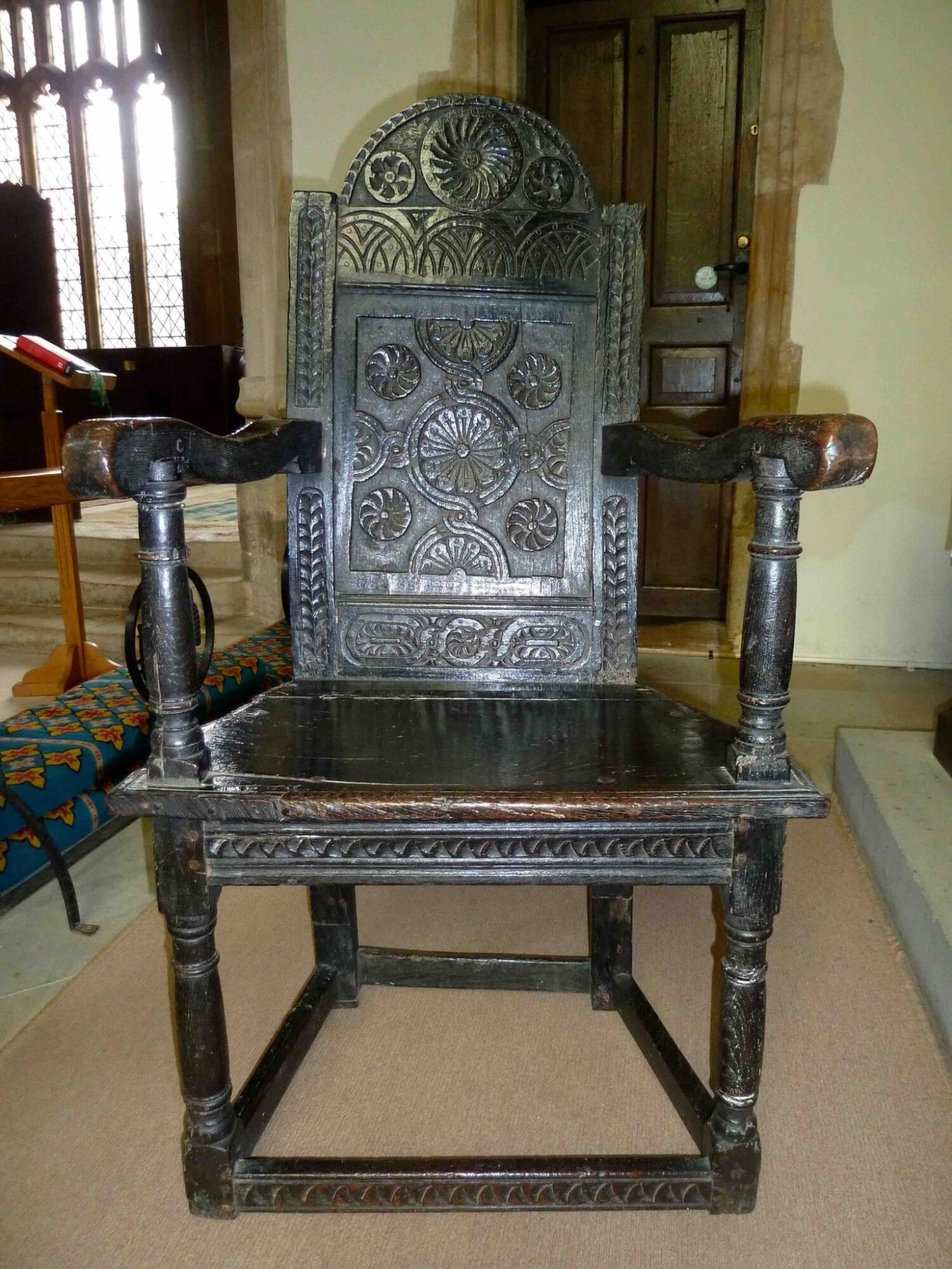Elizabeth I joined oak armchair