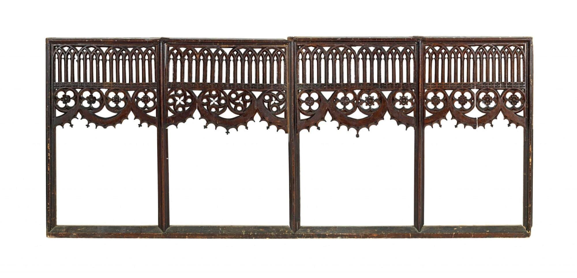 English Medieval oak carved screen