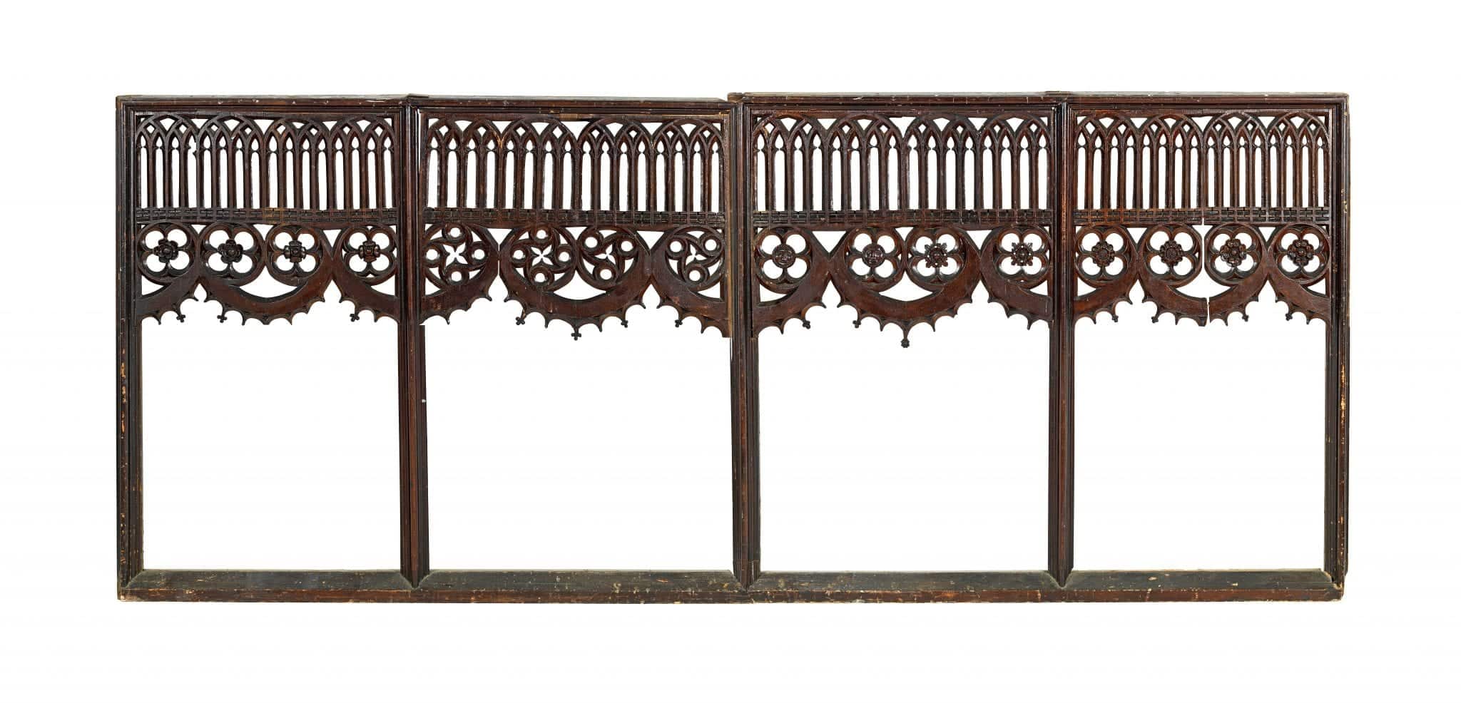 English Medieval oak carved screen