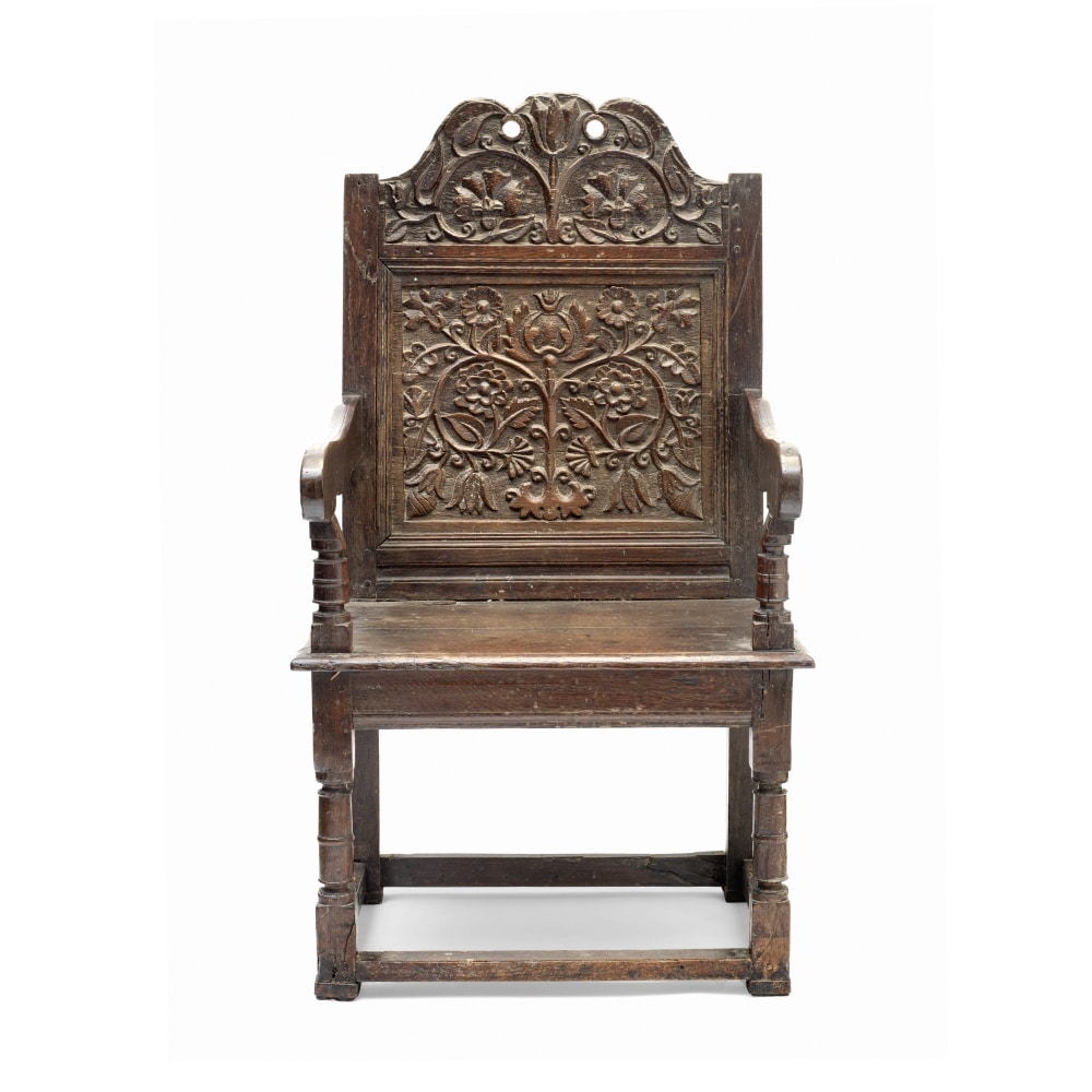 Charles II joined oak armchair