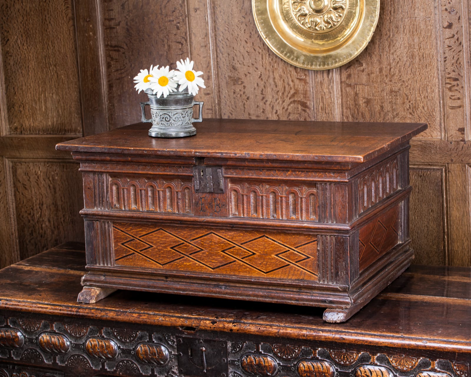 Elizabeth I inlaid oak box