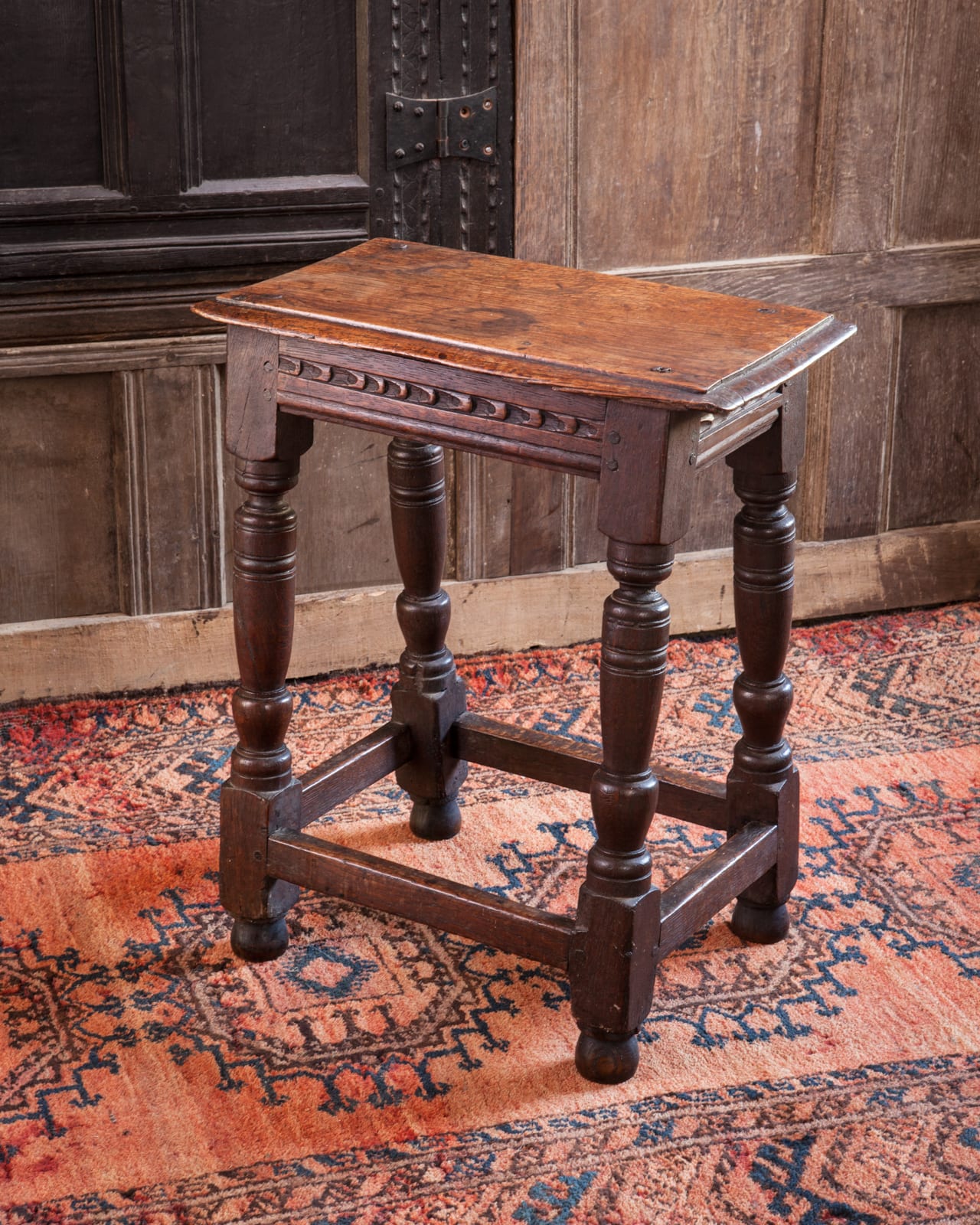 17th century joined oak stool