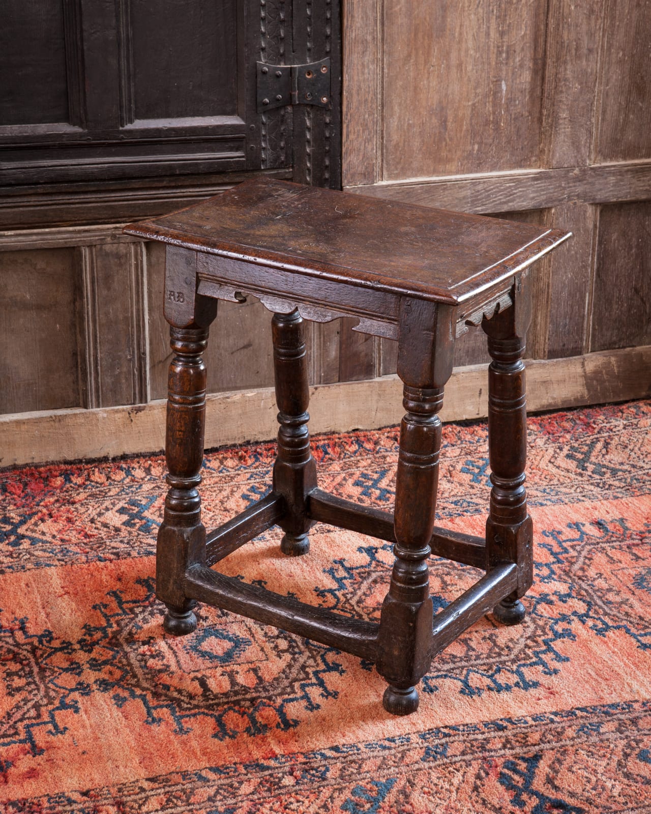 17th century joined oak stool