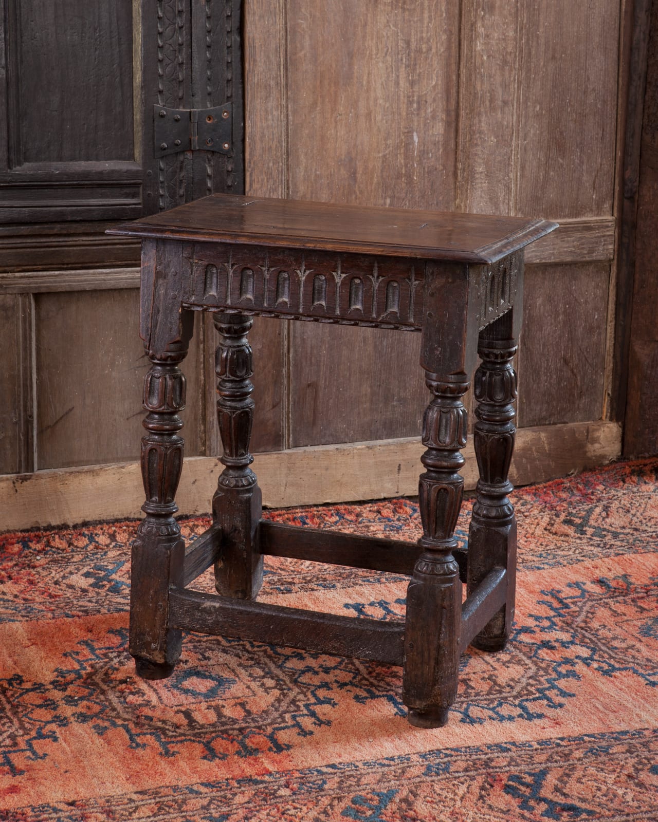 James I oak carved stool